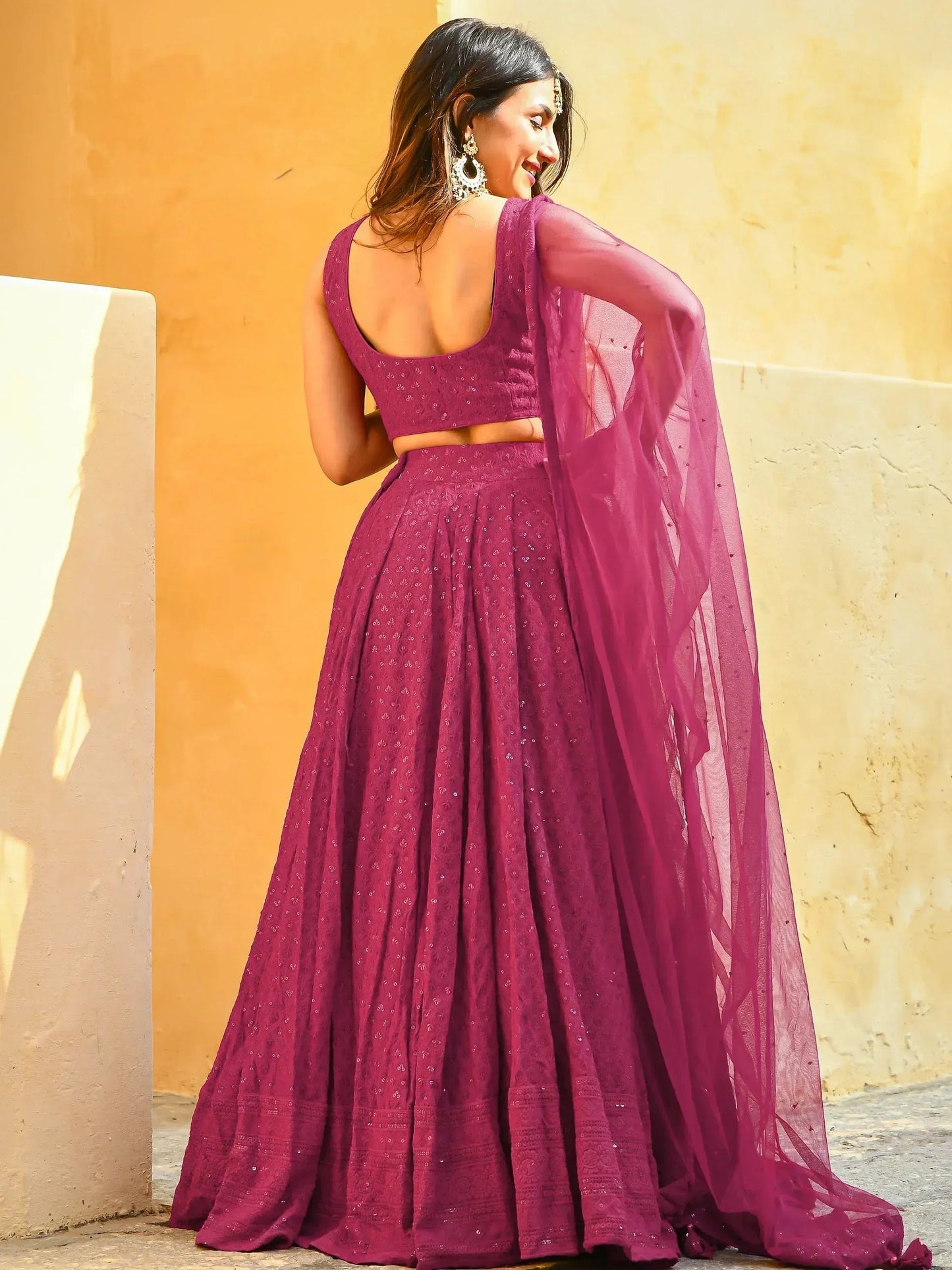 Tulsi Art Marvelous Pink Sequins Event Wear Lehenga Choli With Net Dupatta