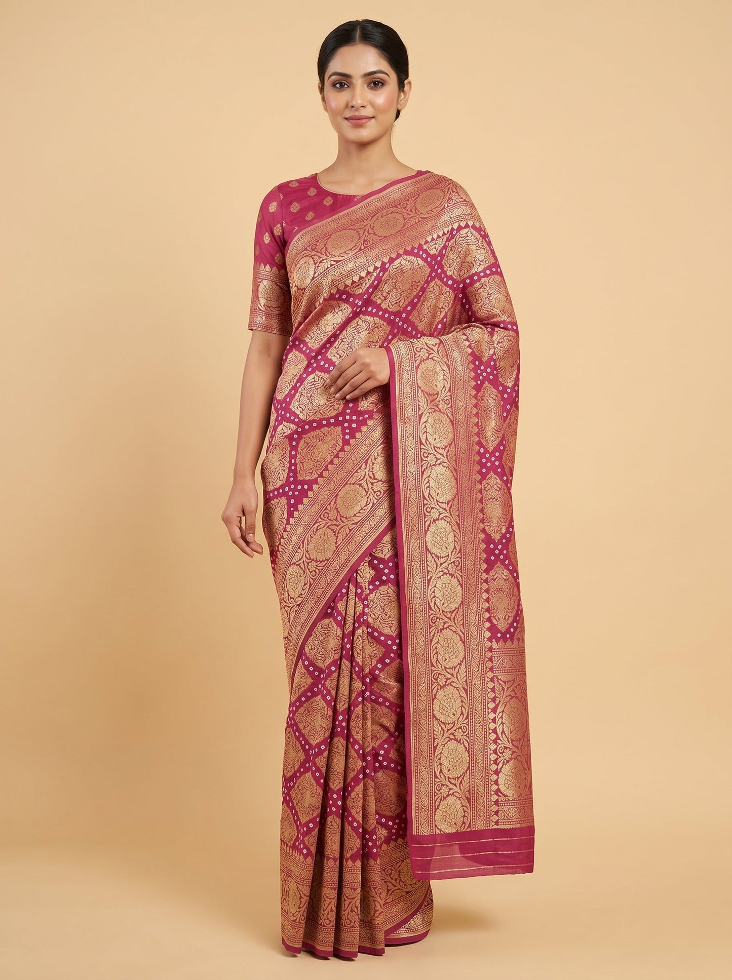 Mauve Bandhani Dream Saree