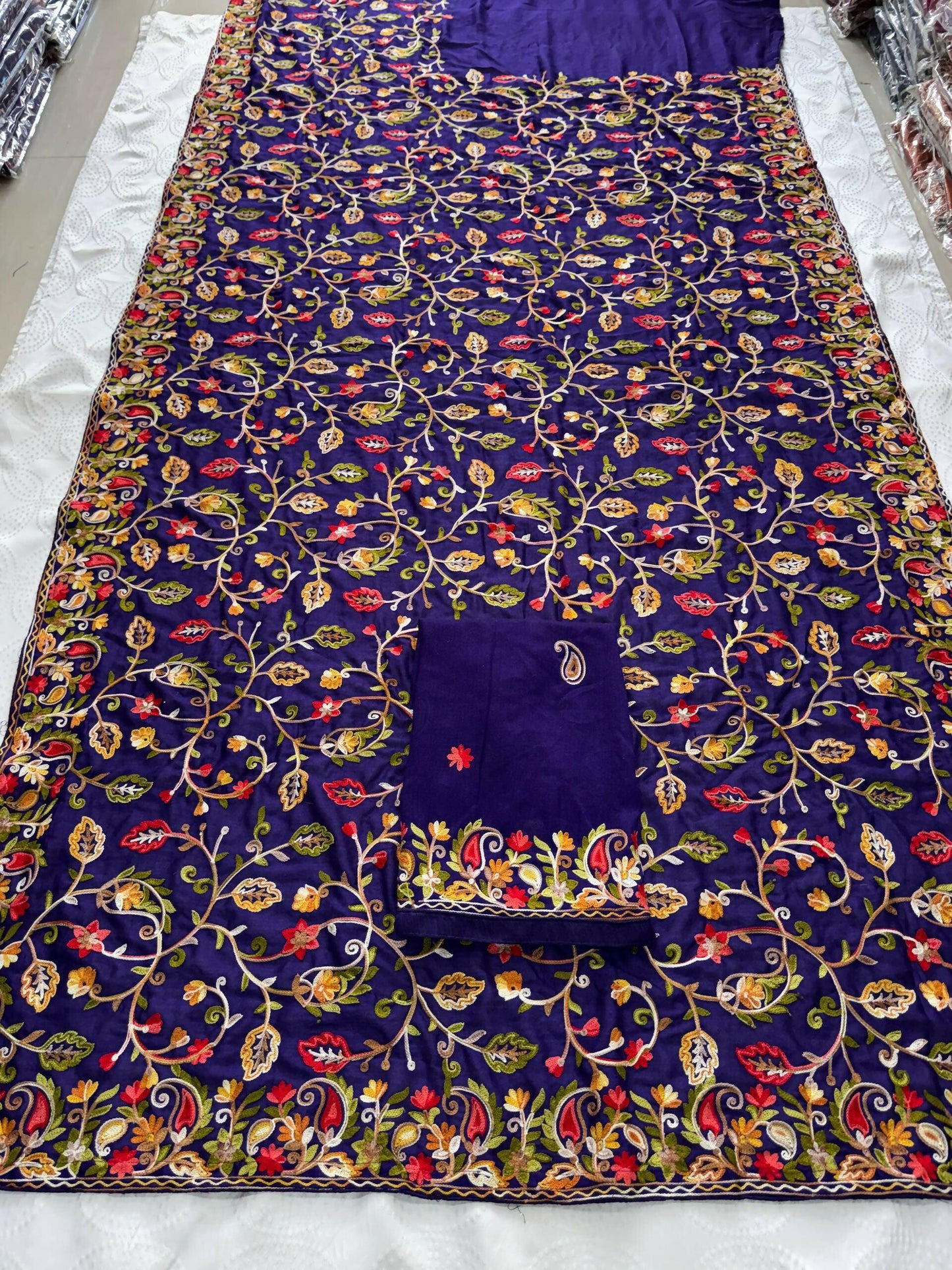 Teeya Creation New Latest Party Wear Lucknowi Soft Silk Saree-Purple