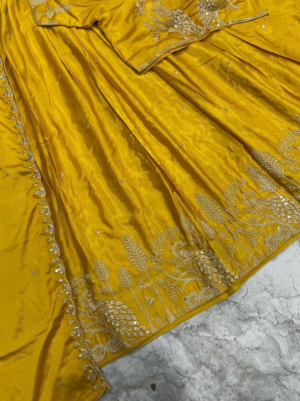 Teeya Creation New Womens Latest Embroidered Designer Lehenga Choli Set - Yellow
