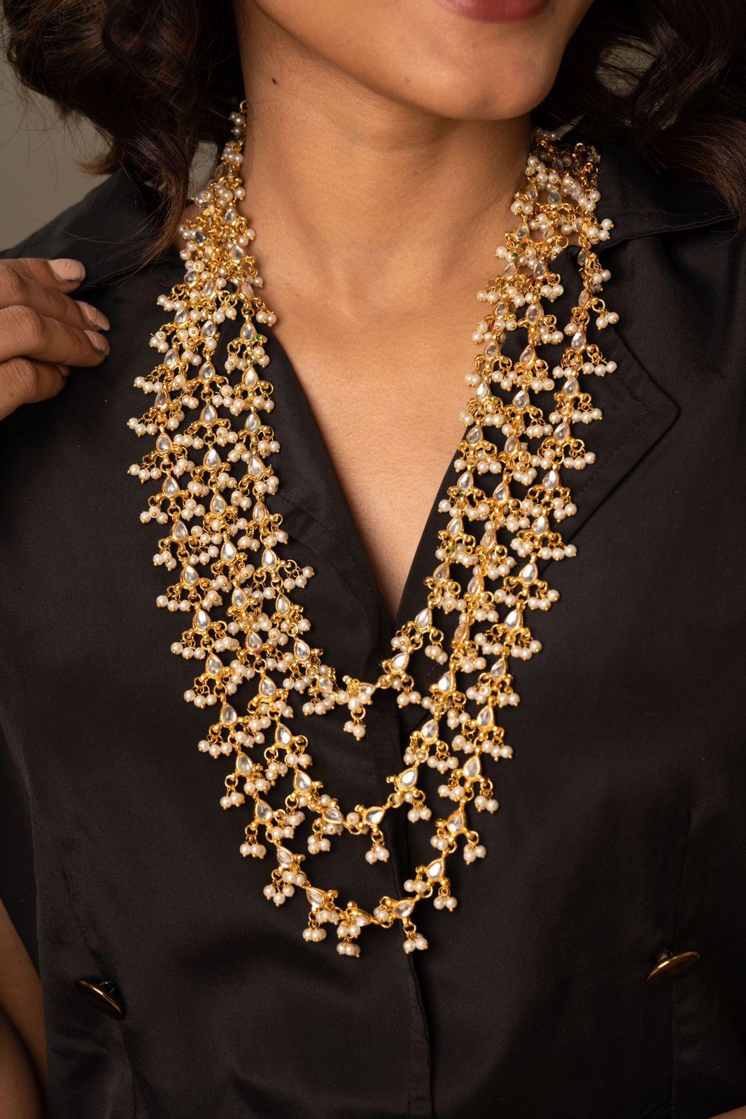 Meenakshi Polki 3 Line Raani Haar