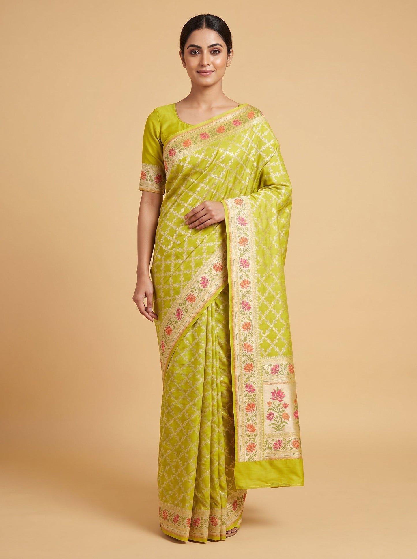 Mehendi Earth Root Handloom Saree