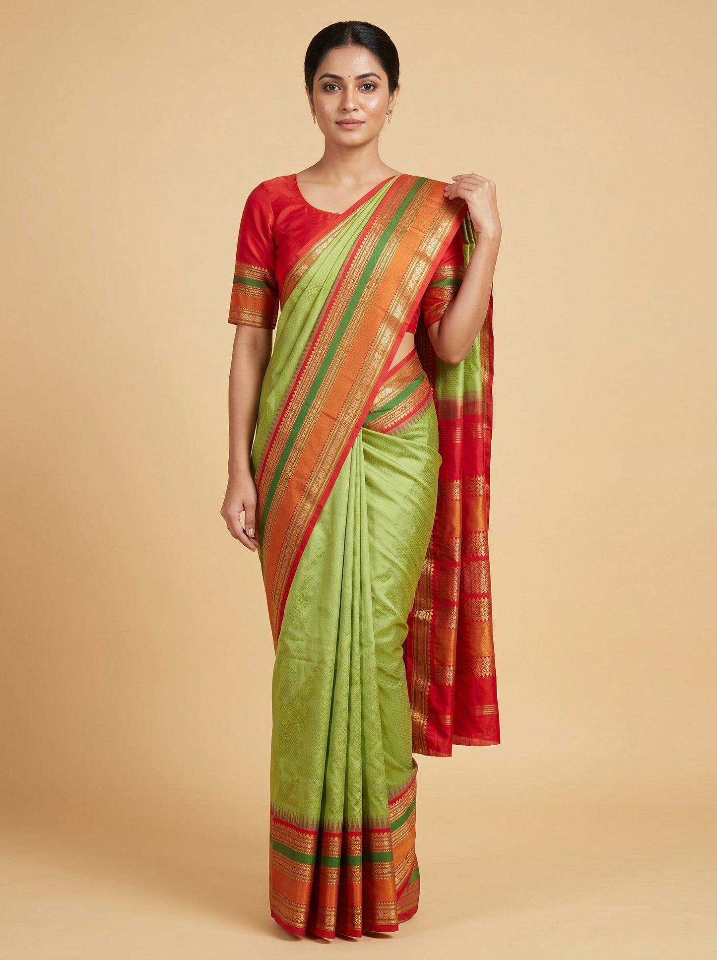 Mehendi Green Rich Handloom Saree