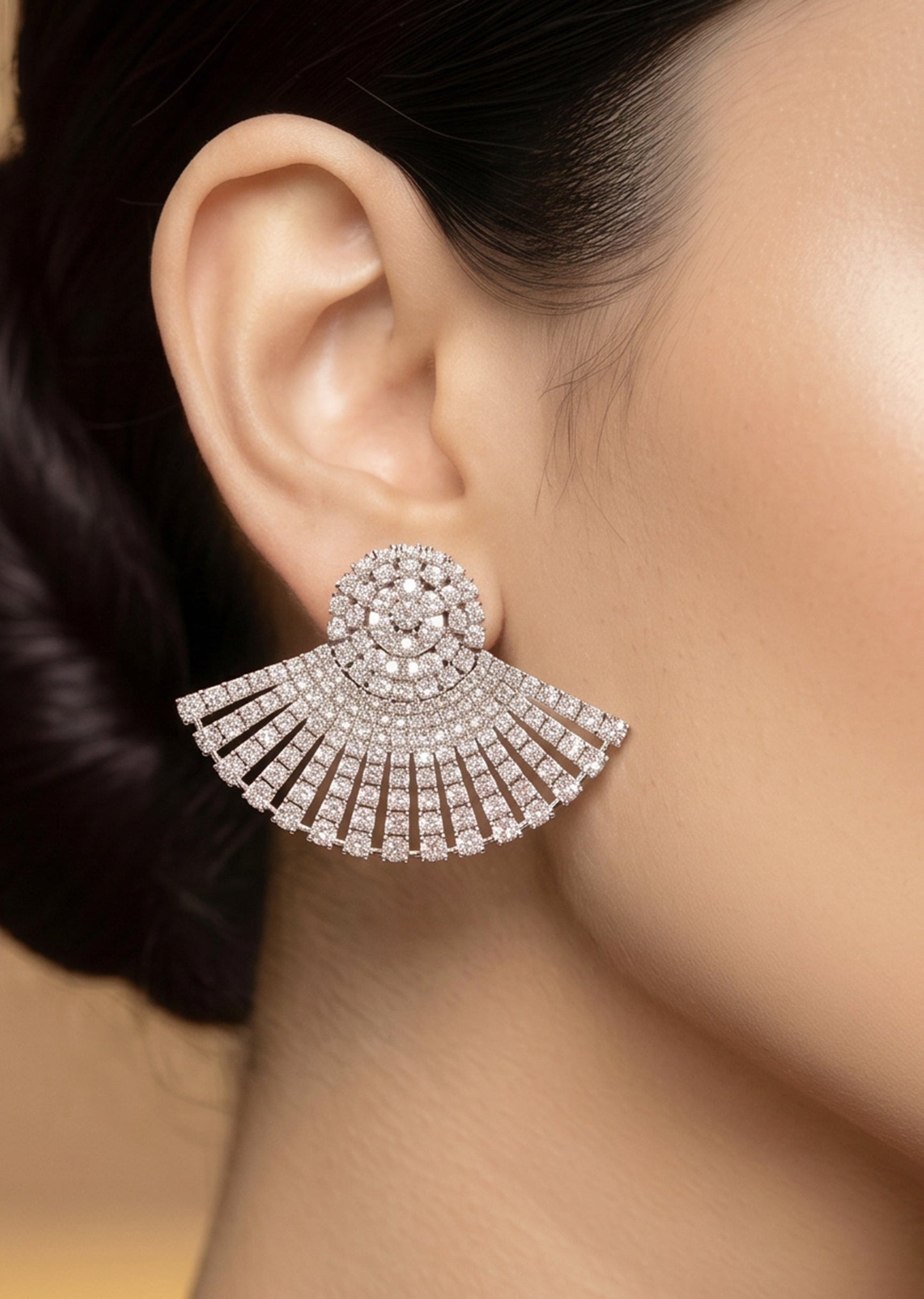 Antique Floral Zirconia Earrings