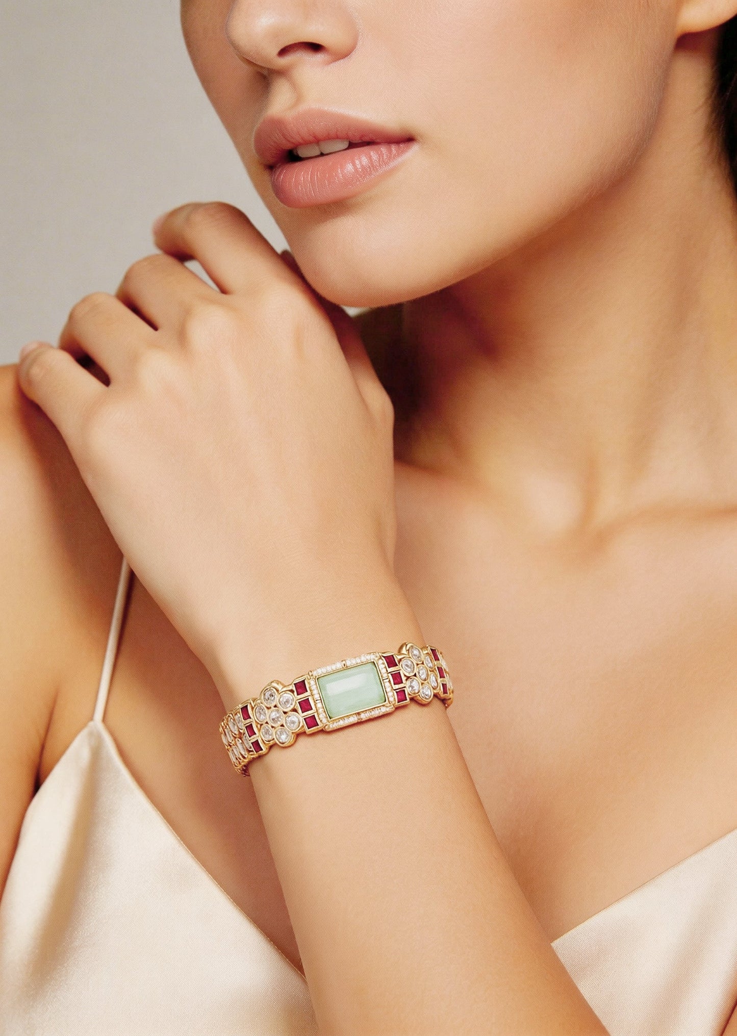 Mint Green Gold Bangles