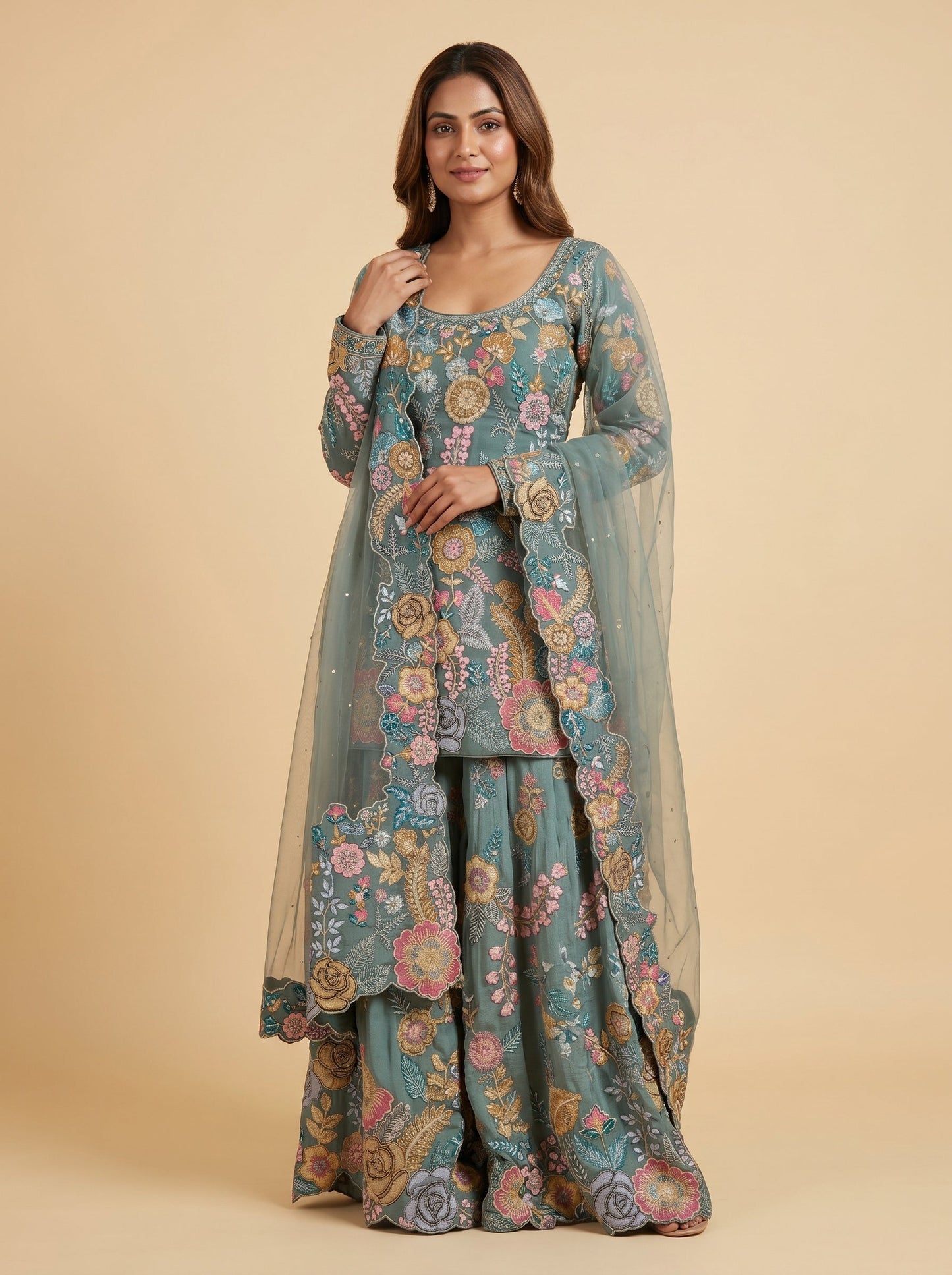 Moss Green Palazzo Set