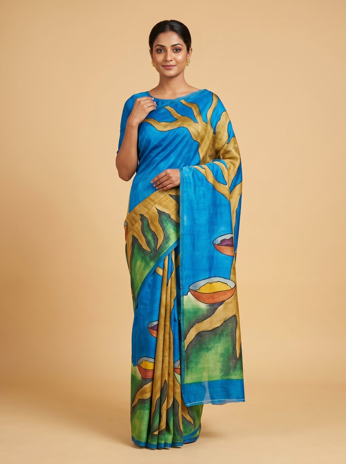 Multi Hue Fusion Handloom Saree