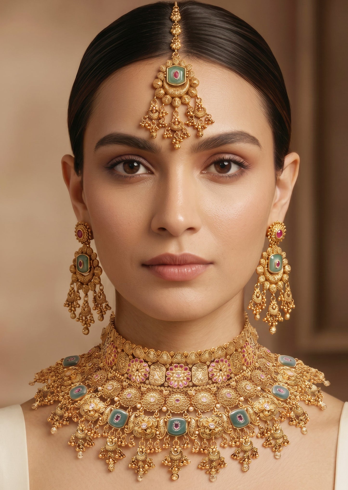 Multicolor Statement Kundan Necklace Set