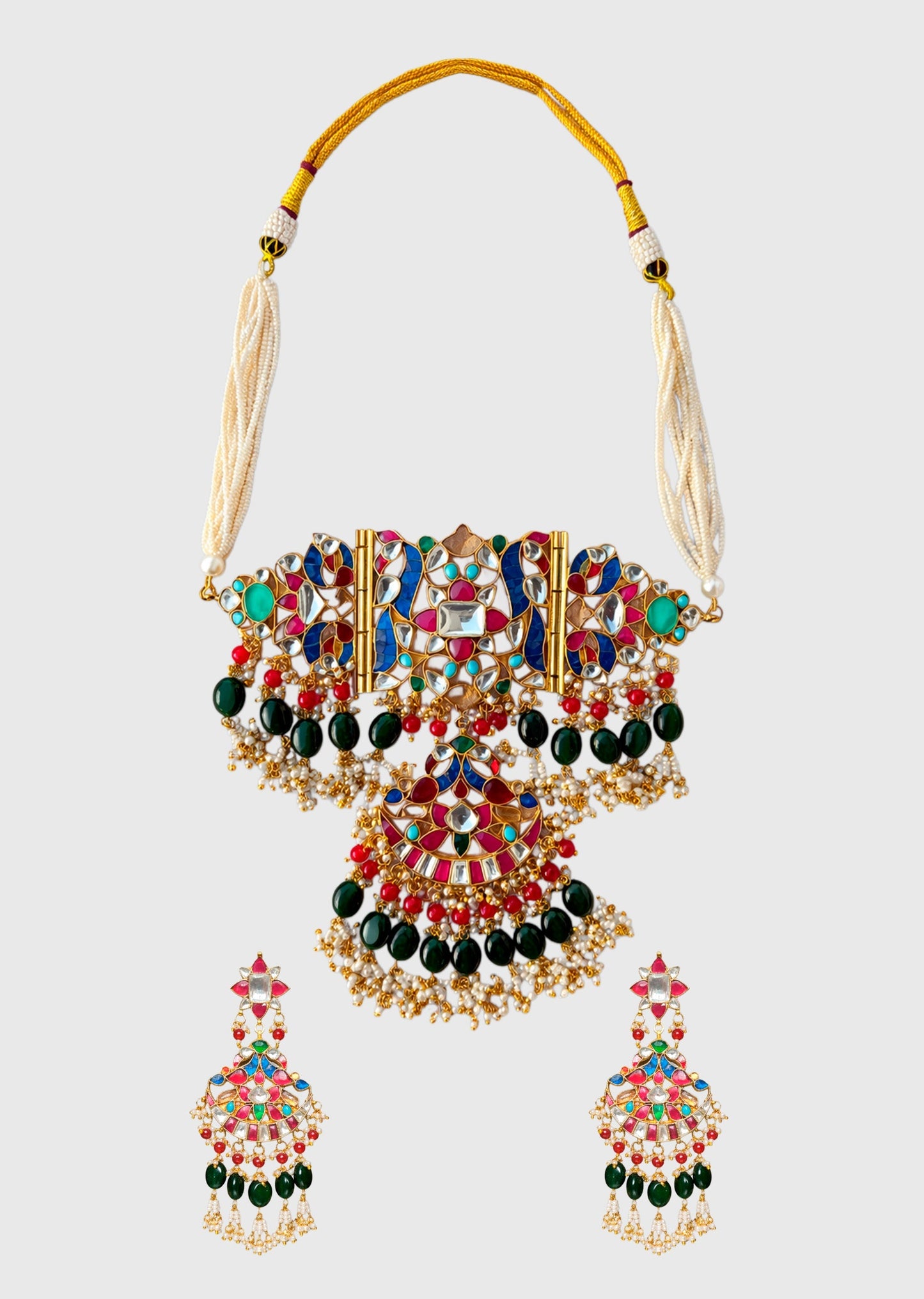Multicolor Traditional Kundan Necklace Set