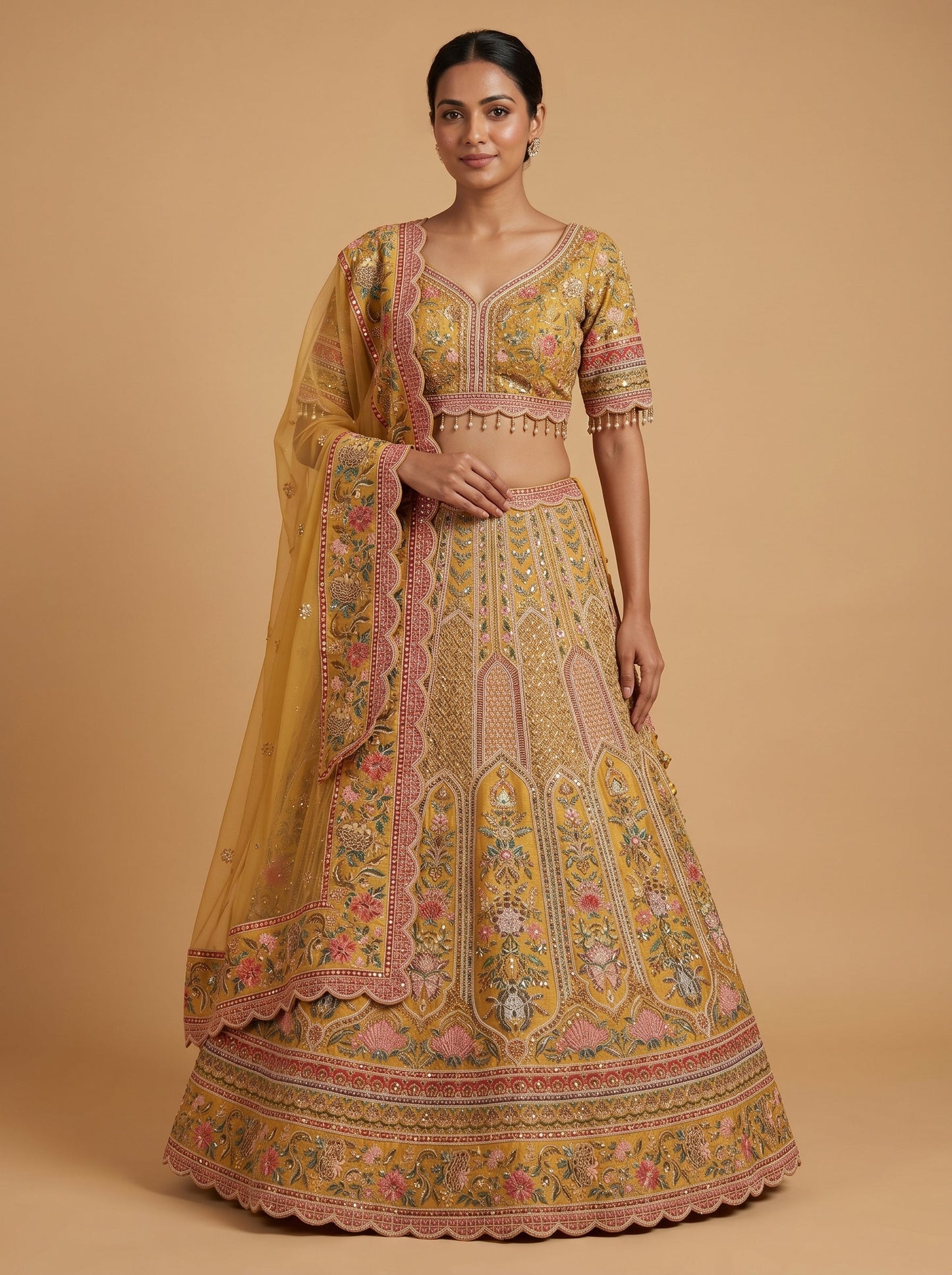 Mustard Gleam Lehenga