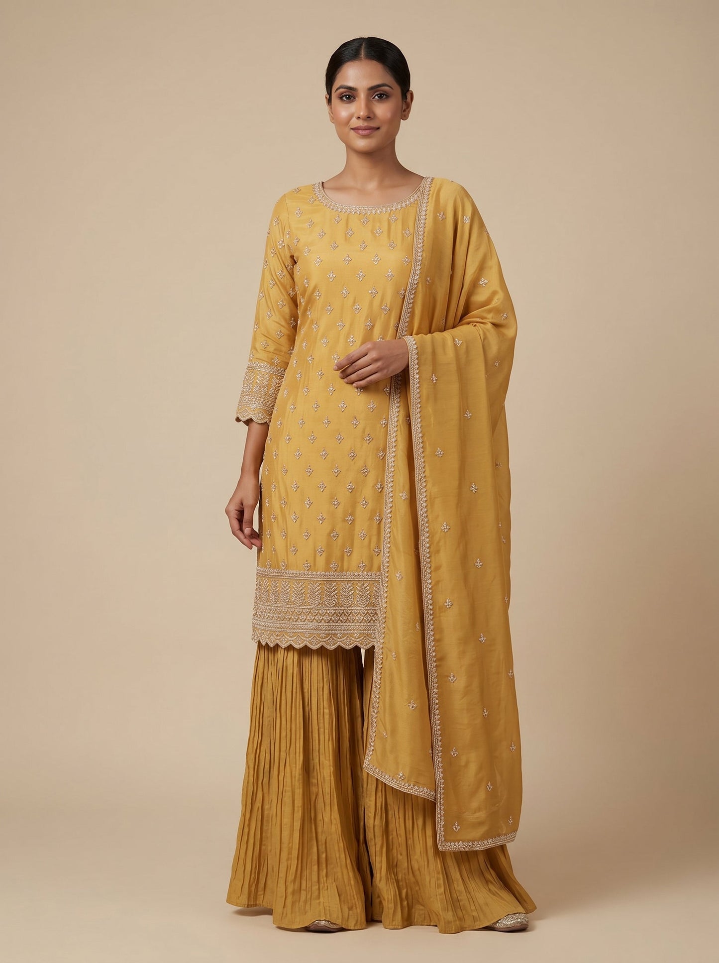 Mustard Sun Sharara Set