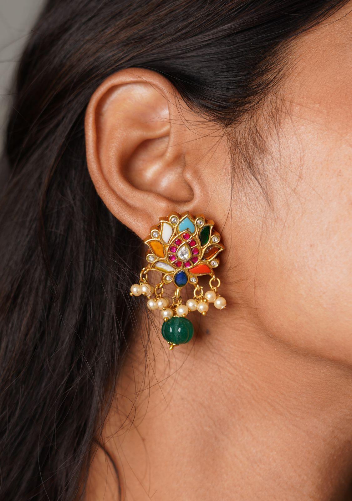 Navratna Phool Earring