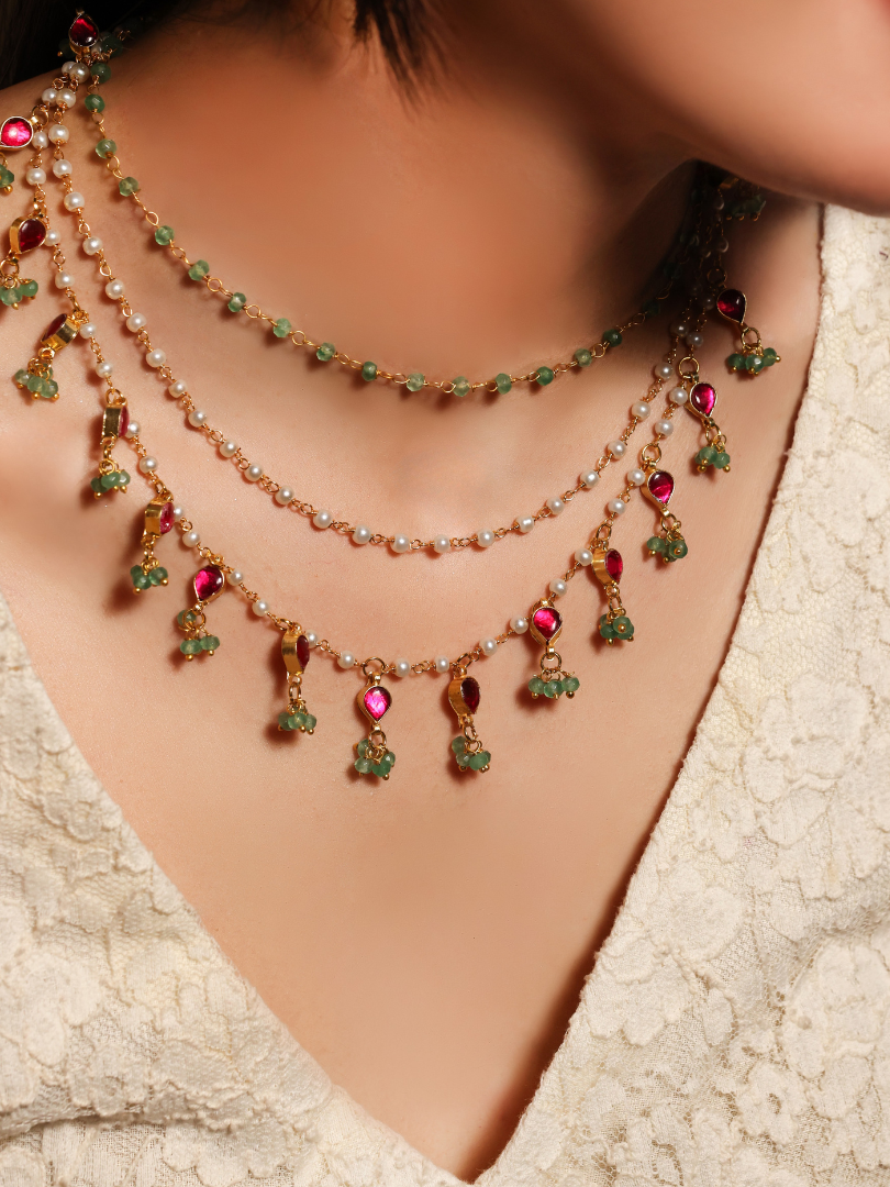 Gulnaar Pearl Cascade Necklace