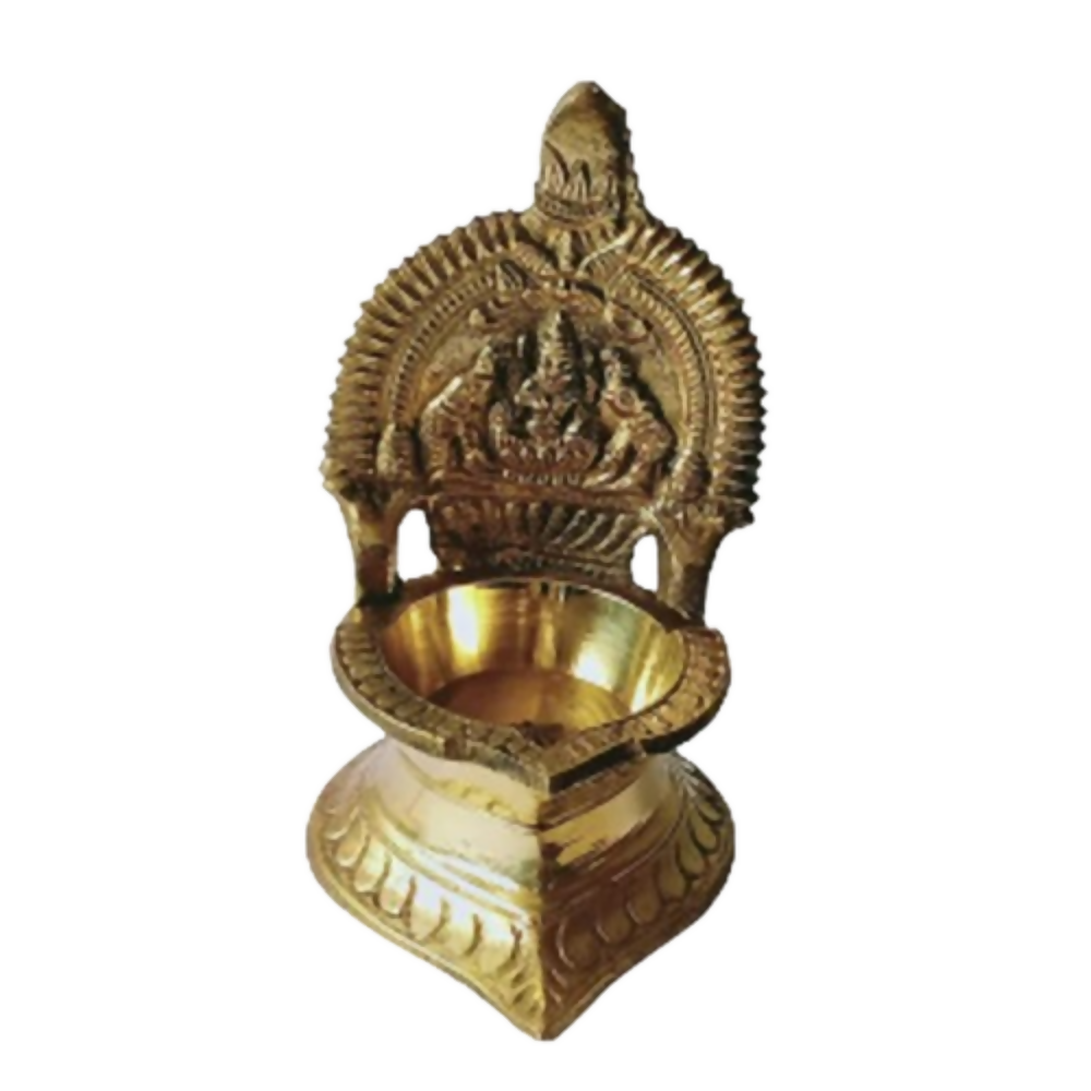 CraftVatika Lord Lakshmi Brass Diya Oil Lamp Stand Showpiece