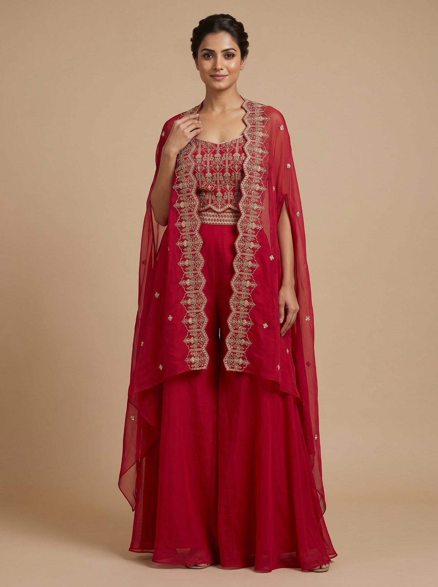 Off-White Pearl Palazzo Set
