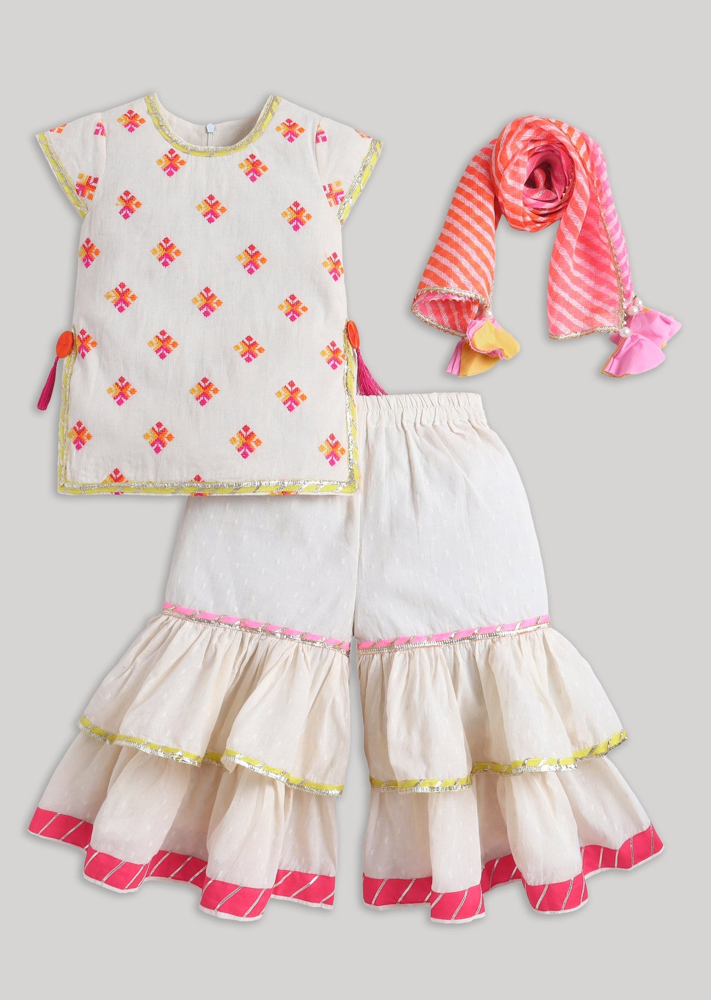 Noor Off White Printed Salwar Kameez Set