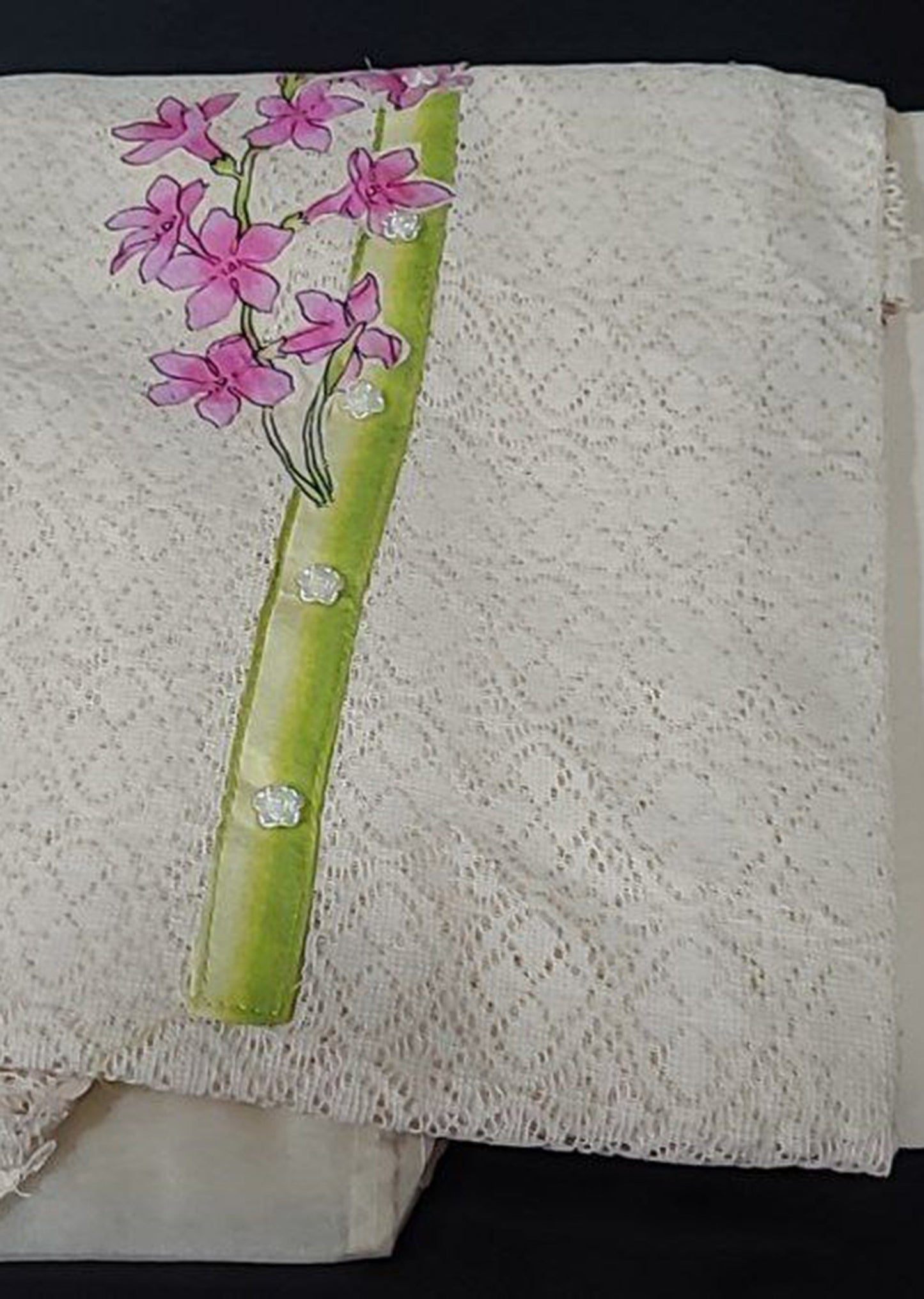 Off White Woven Chanderi Dress Material