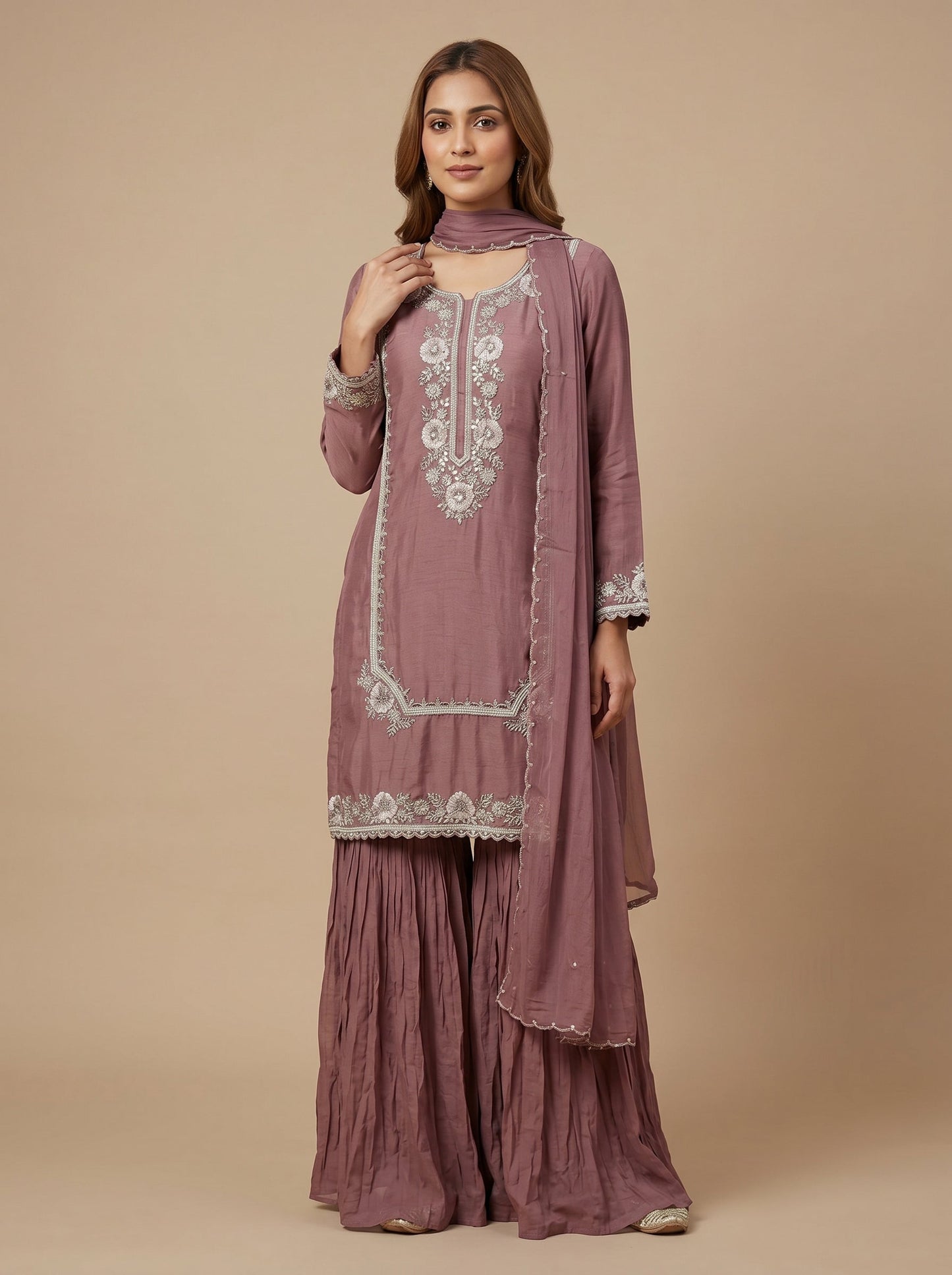 Onion Tint Sharara Set