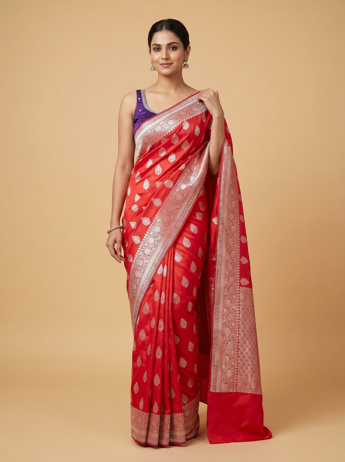 Orange Citrus Spark Embroidered Saree