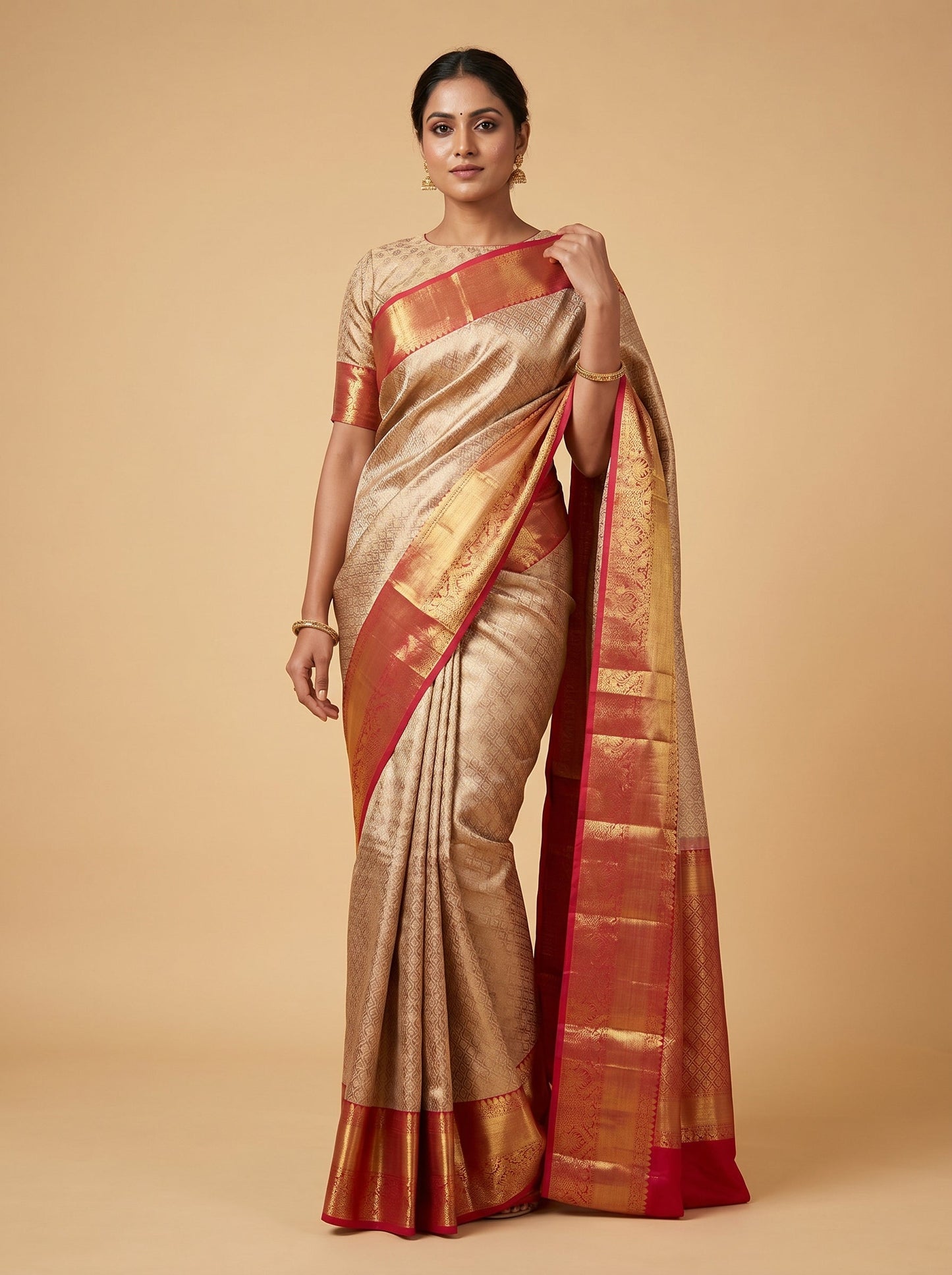 Orange Handloom Saree