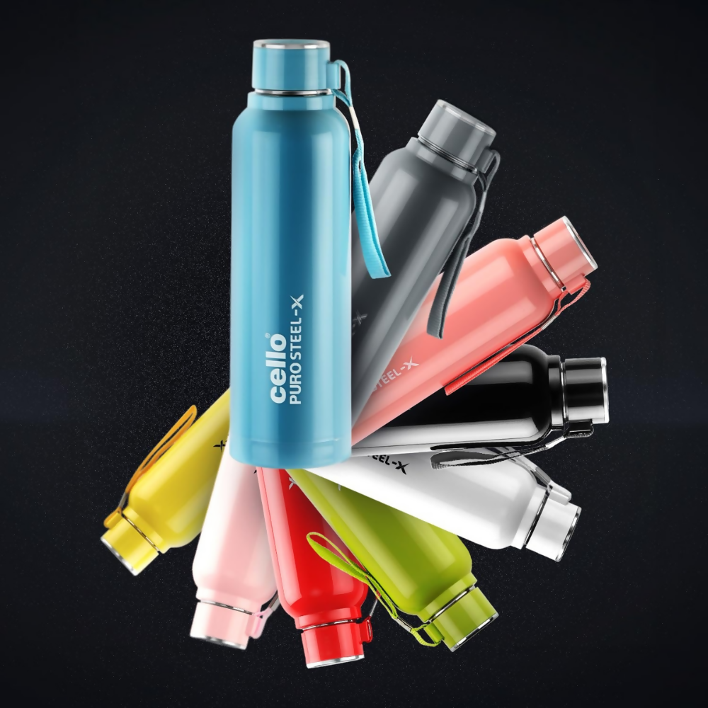 Cello Puro Steel-X Benz 900 Inner Steel Insulated Water Bottle - Red