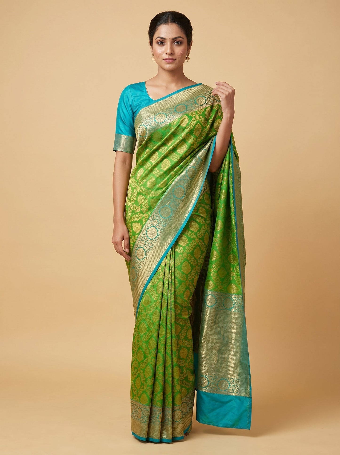 Parrot Green Handloom Saree