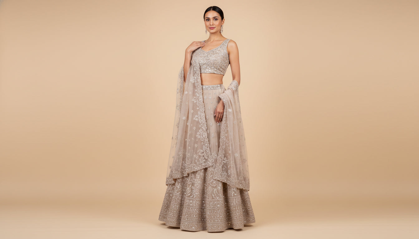 Peach Soft-Touch Embroidered Saree