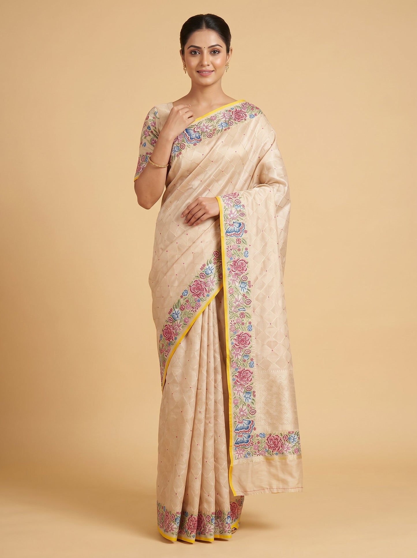 Peach Muted Shade Handloom Saree