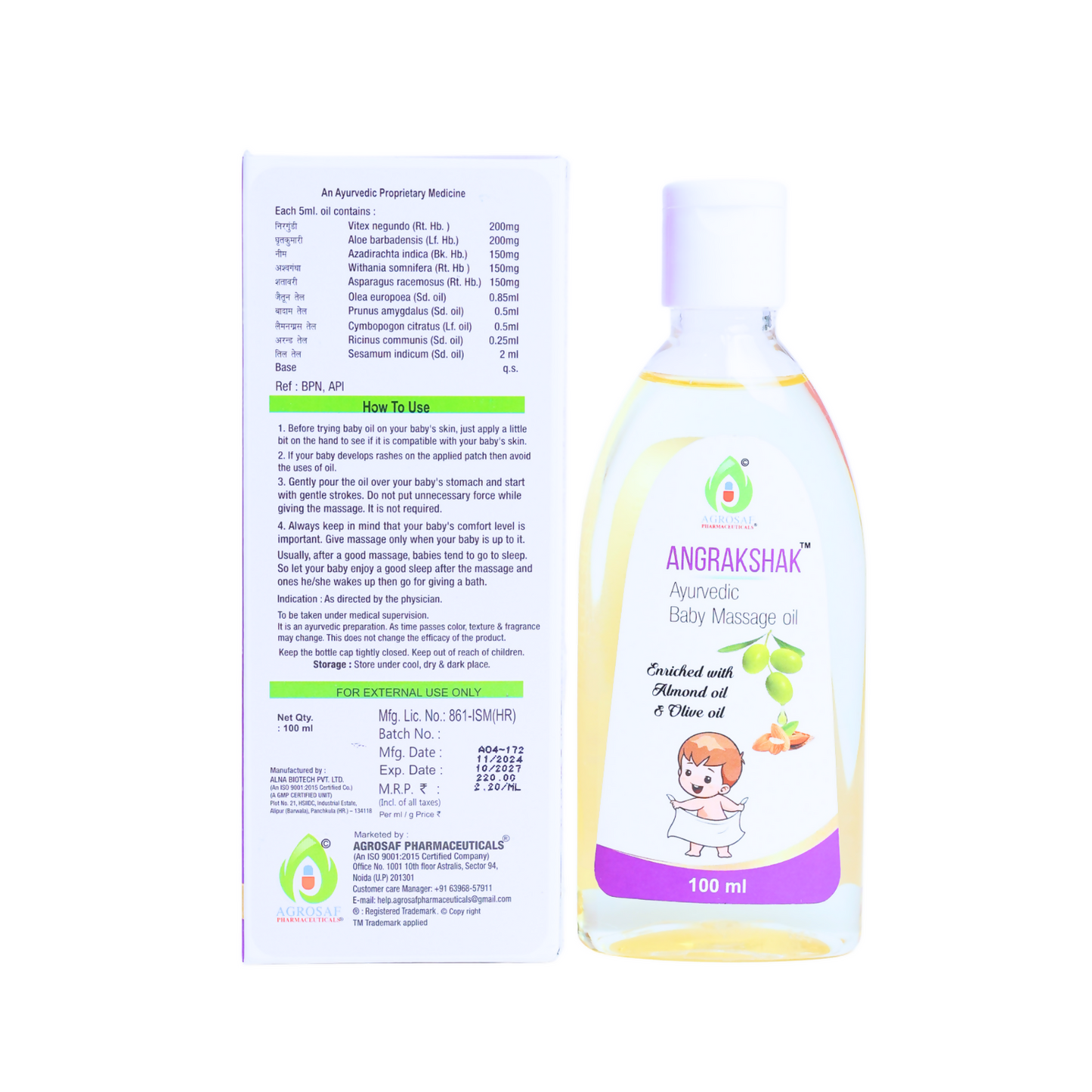 Agrosaf Ang Rakshak Baby Massage Oil