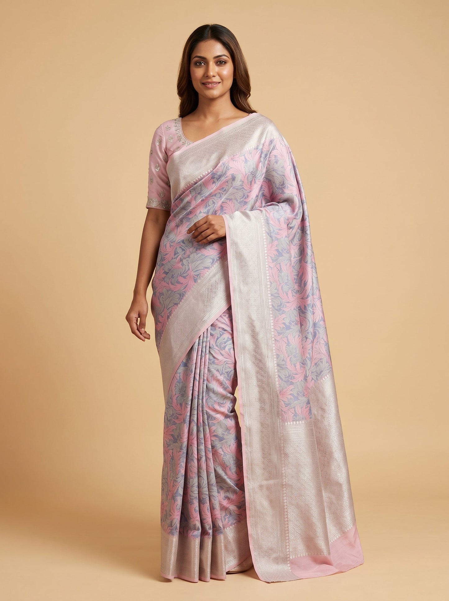 Pink Blossom Handloom Saree
