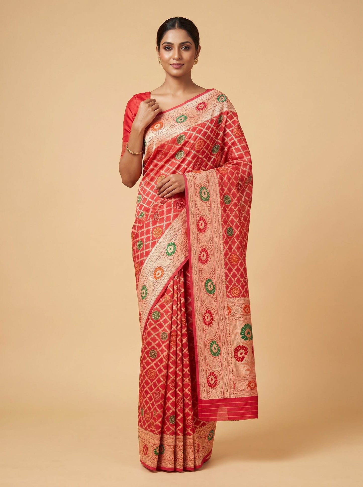 Pink Peach Handloom Saree