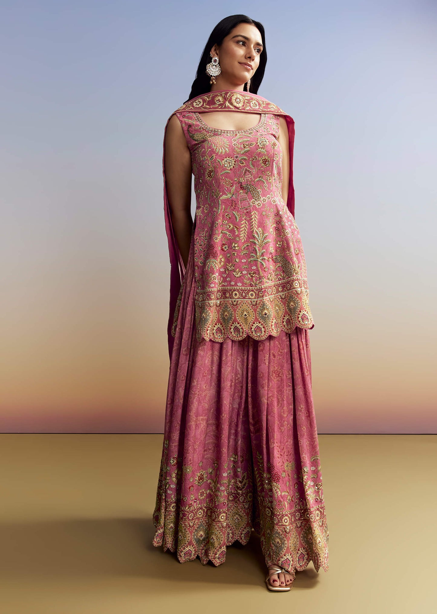 Pink Printed Palazzo Set