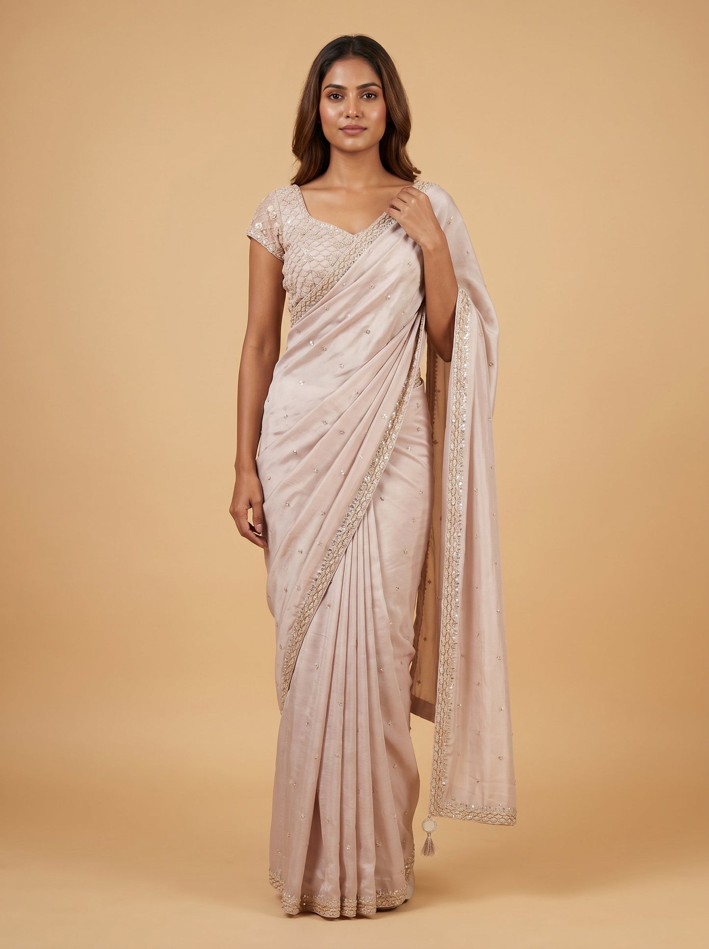 Pink Radiant Embroidered Saree
