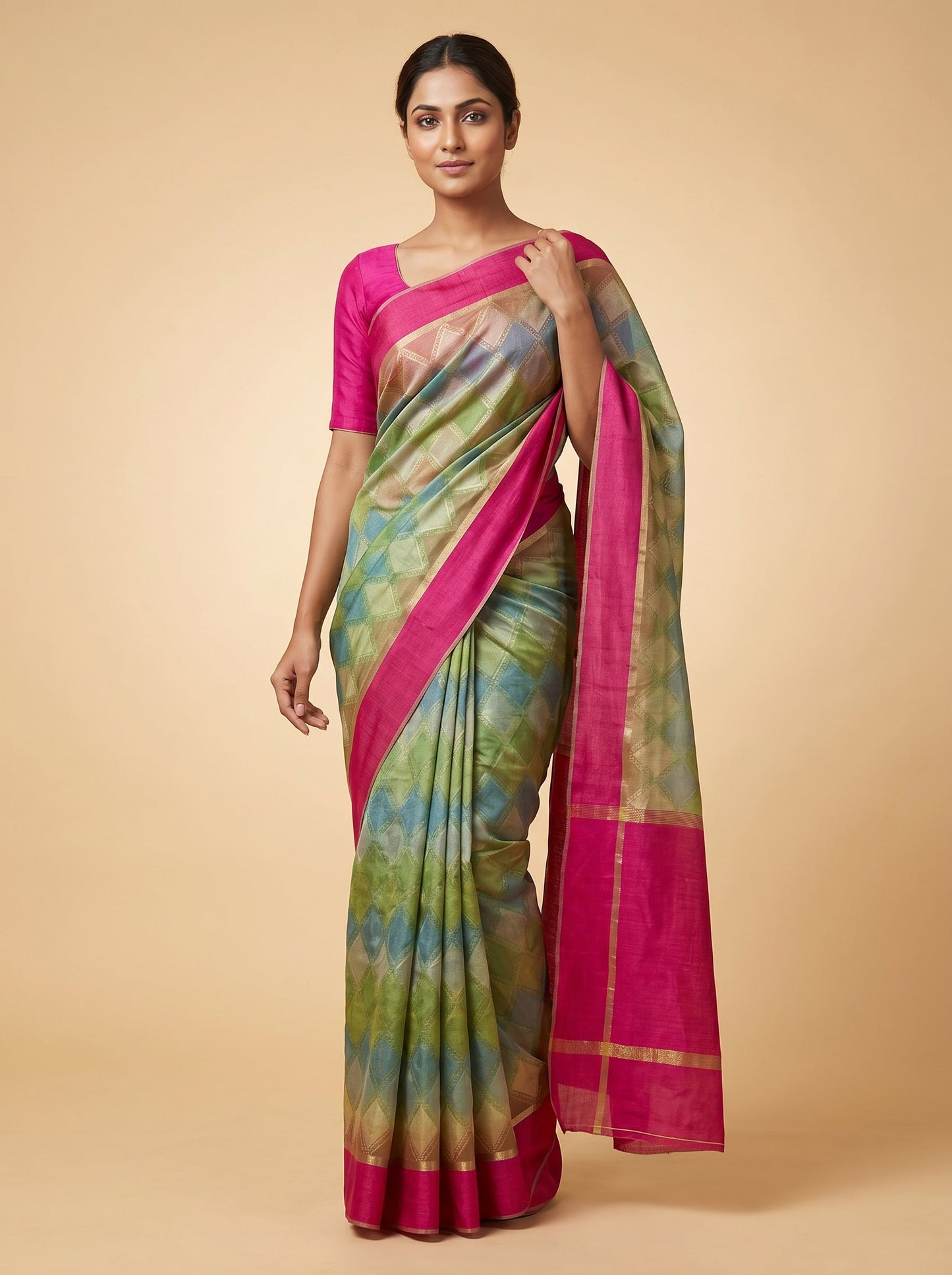 Pink Rosy Flow Handloom Saree