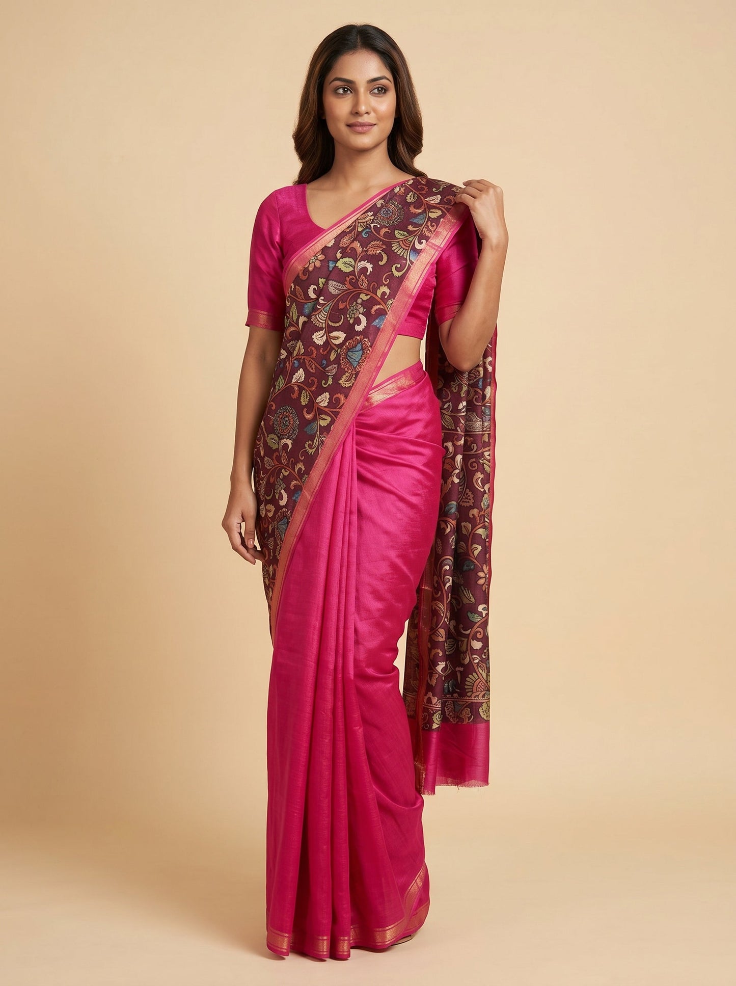 Pink Wine Charm Saree