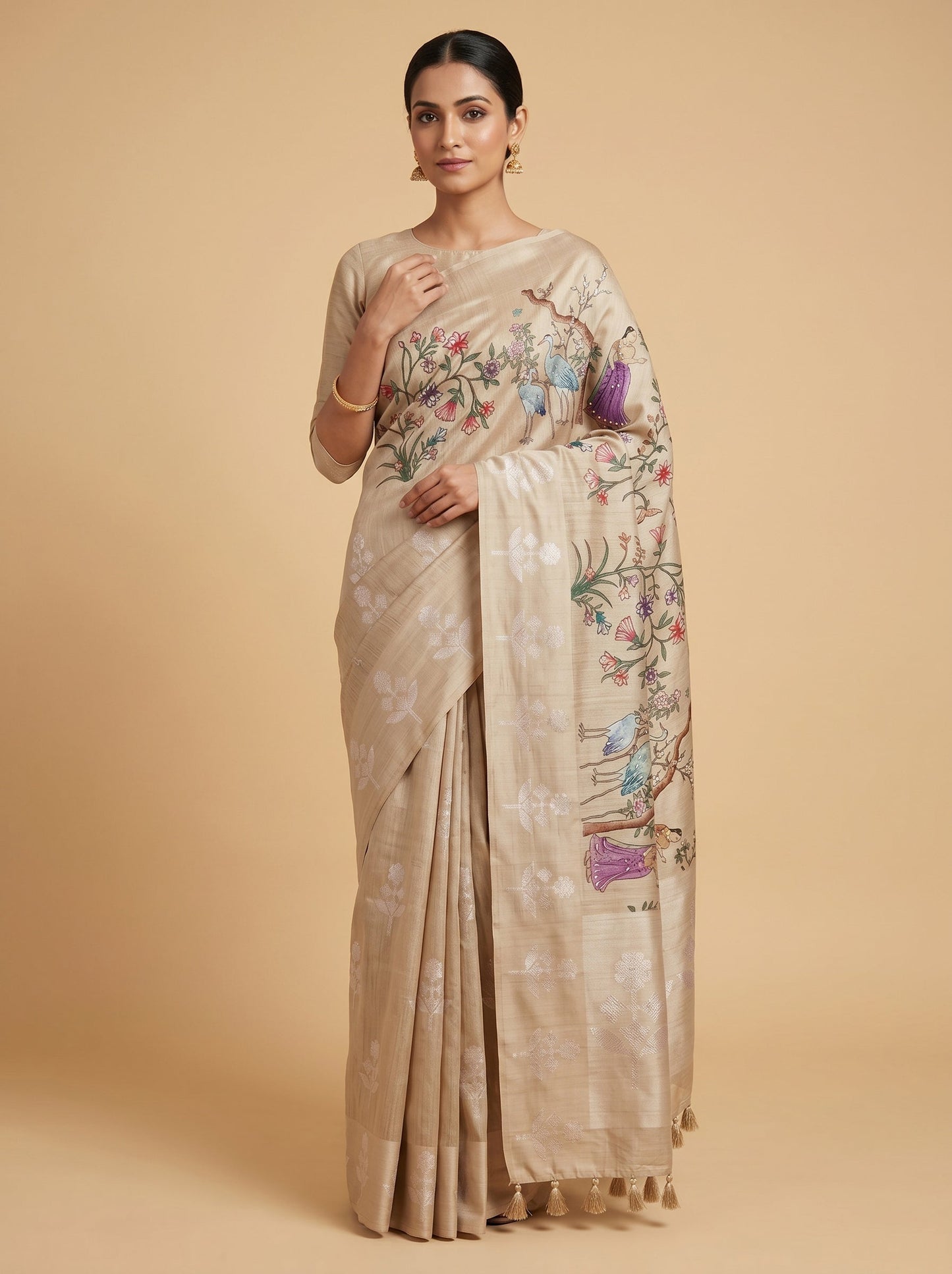 Pista Fresh Print Saree