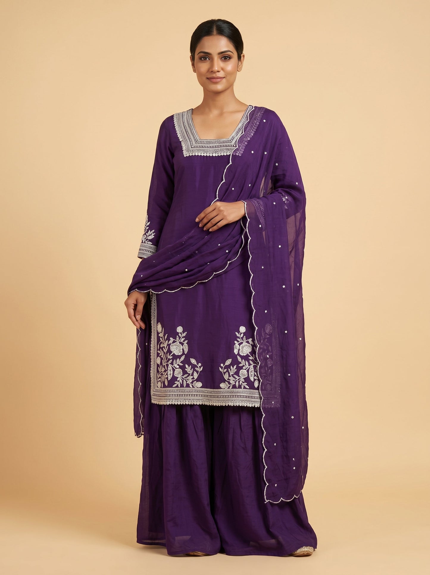 Plum Velvet Palazzo Set