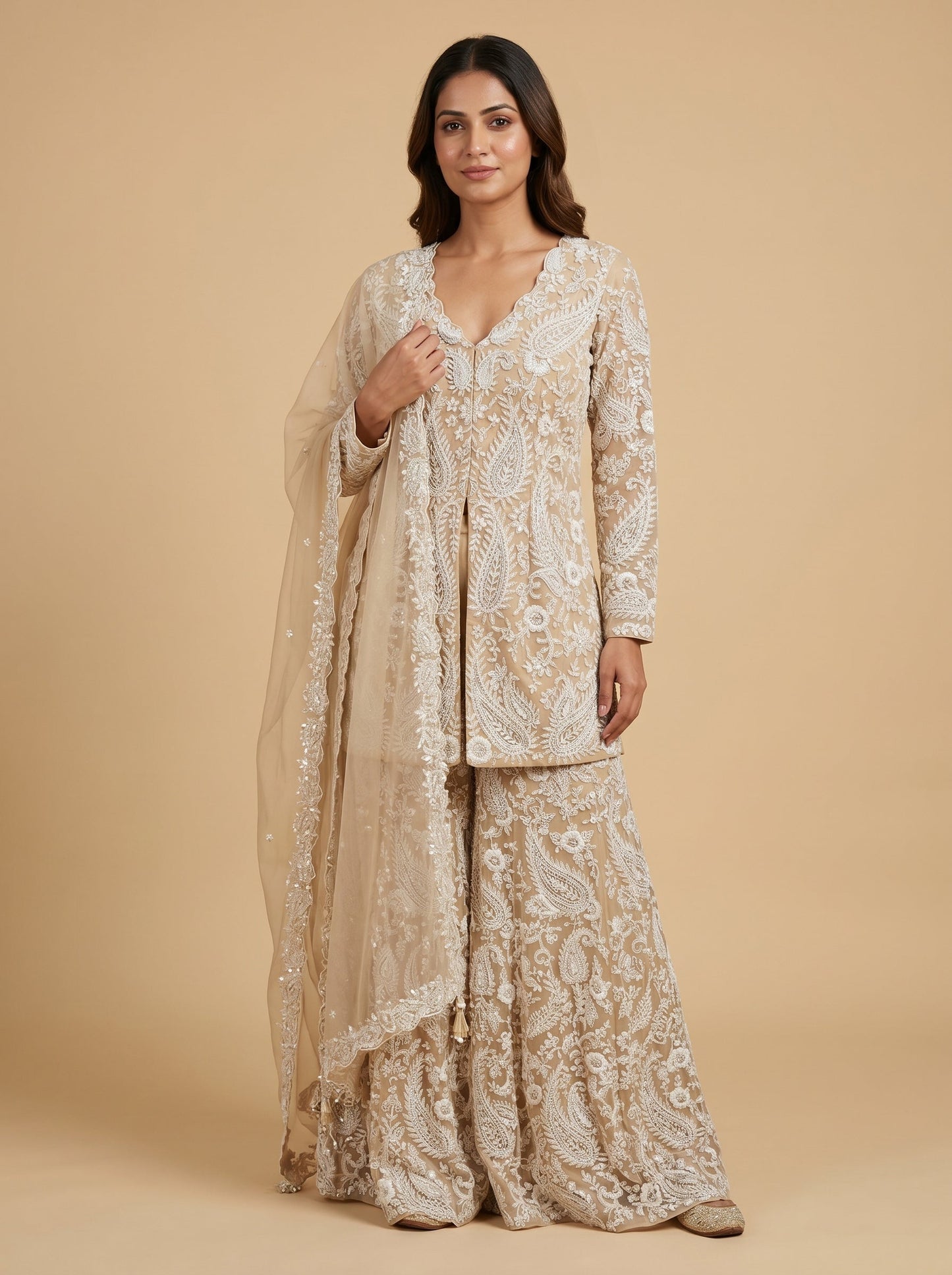 Porcelain Ivory Embroidered Suit