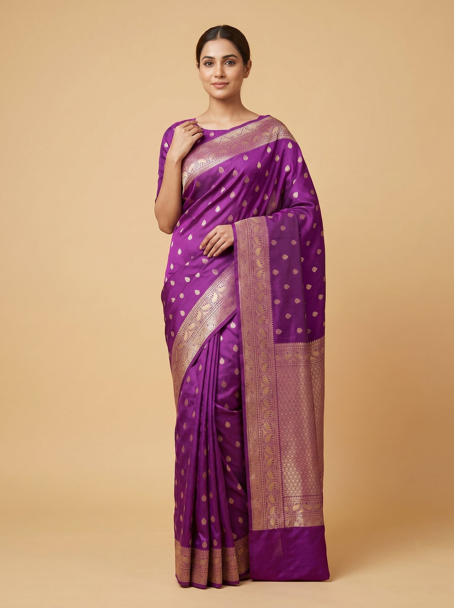 Purple Amethyst Poise Handloom Saree