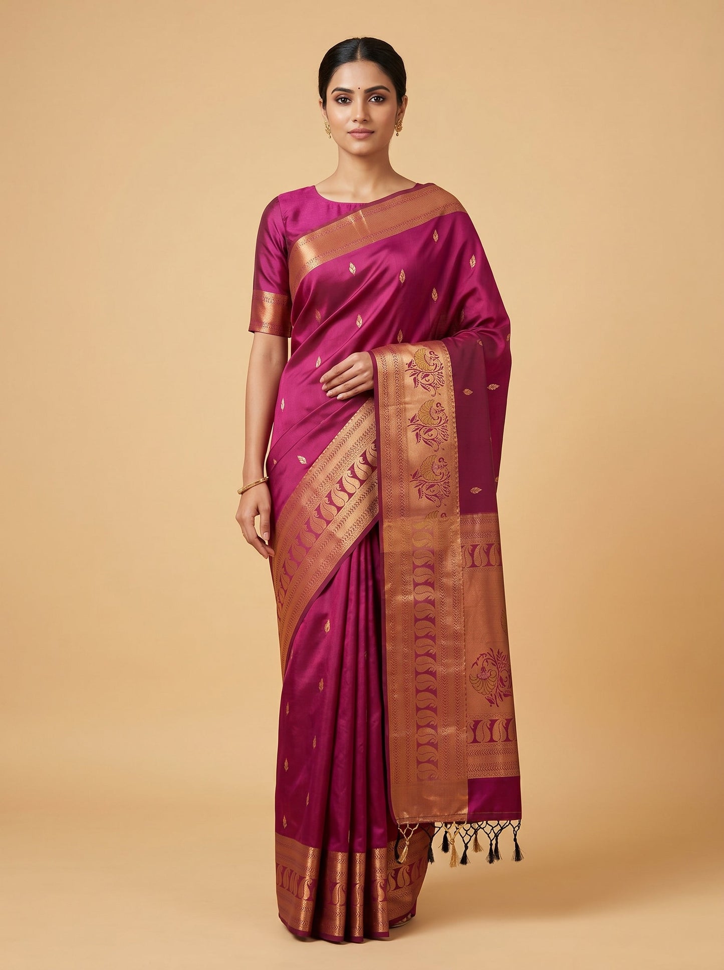 Purple Intense Tone Handloom Saree