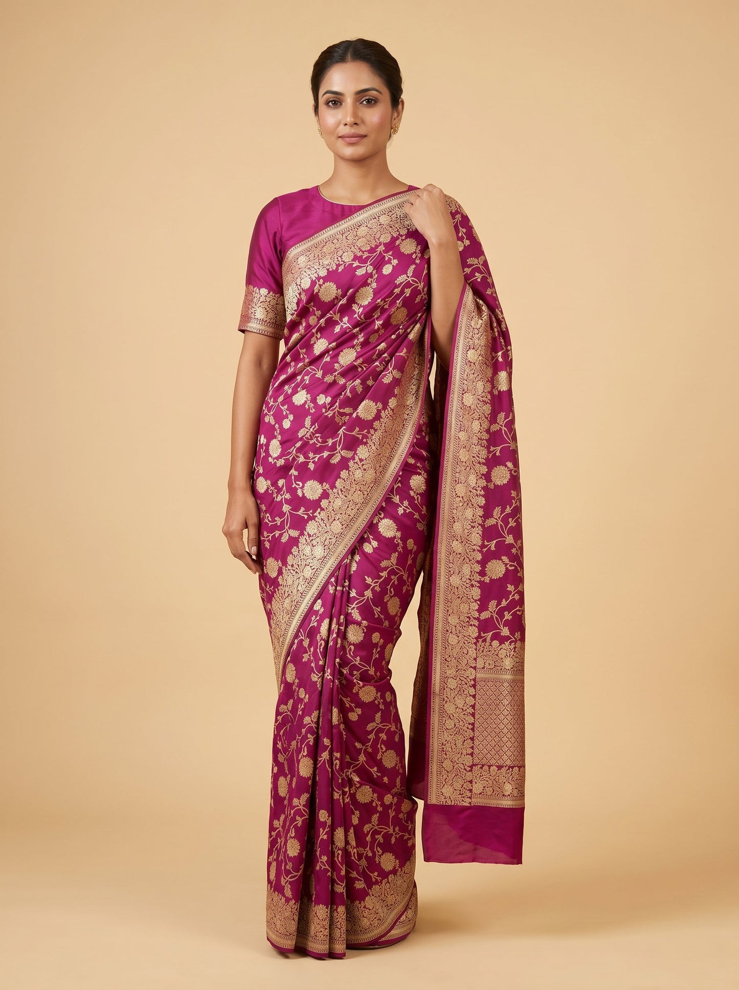 Purple Regal Detailing Embroidered Saree