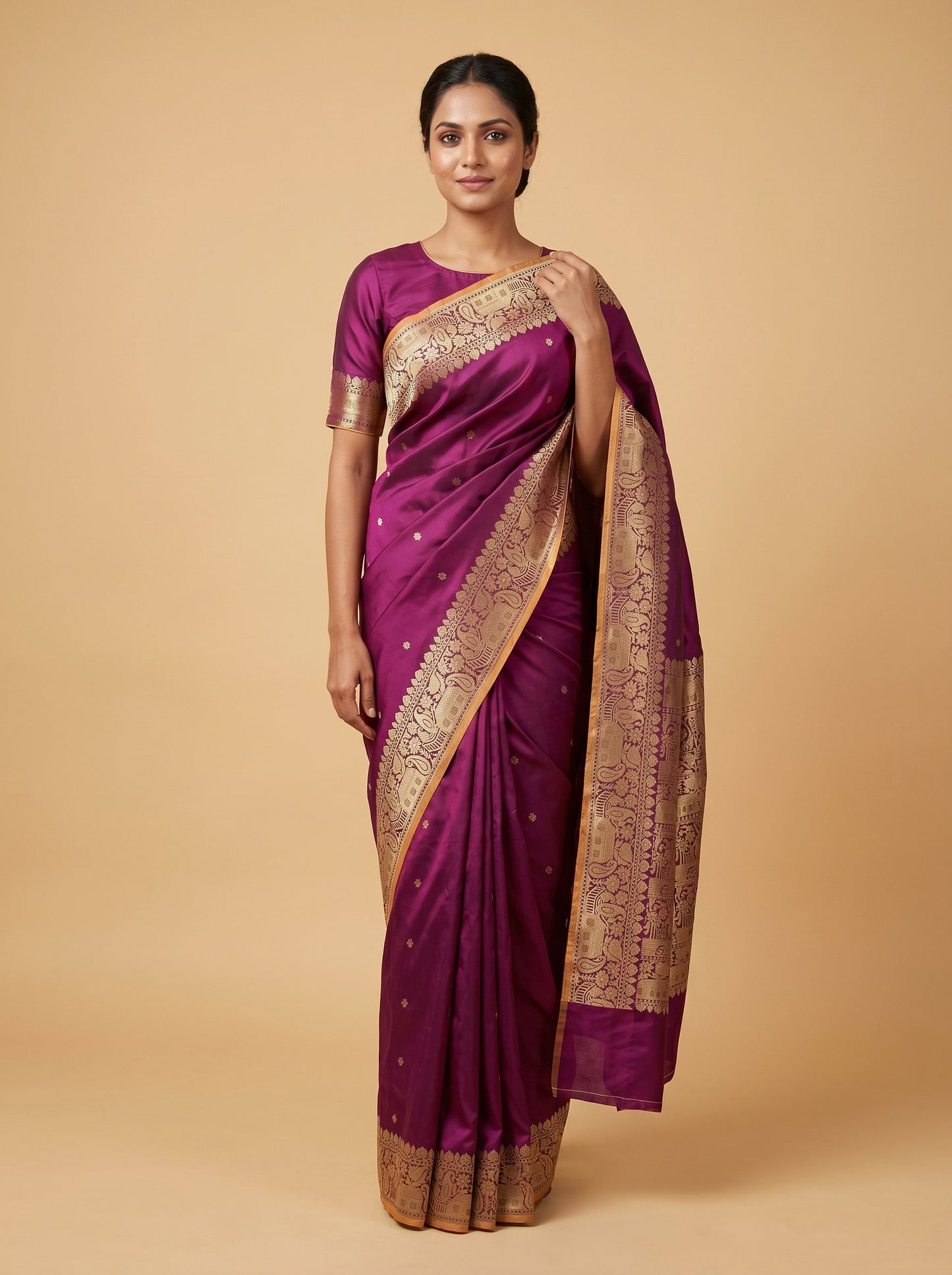 Royal Purple Heritage Handloom Saree