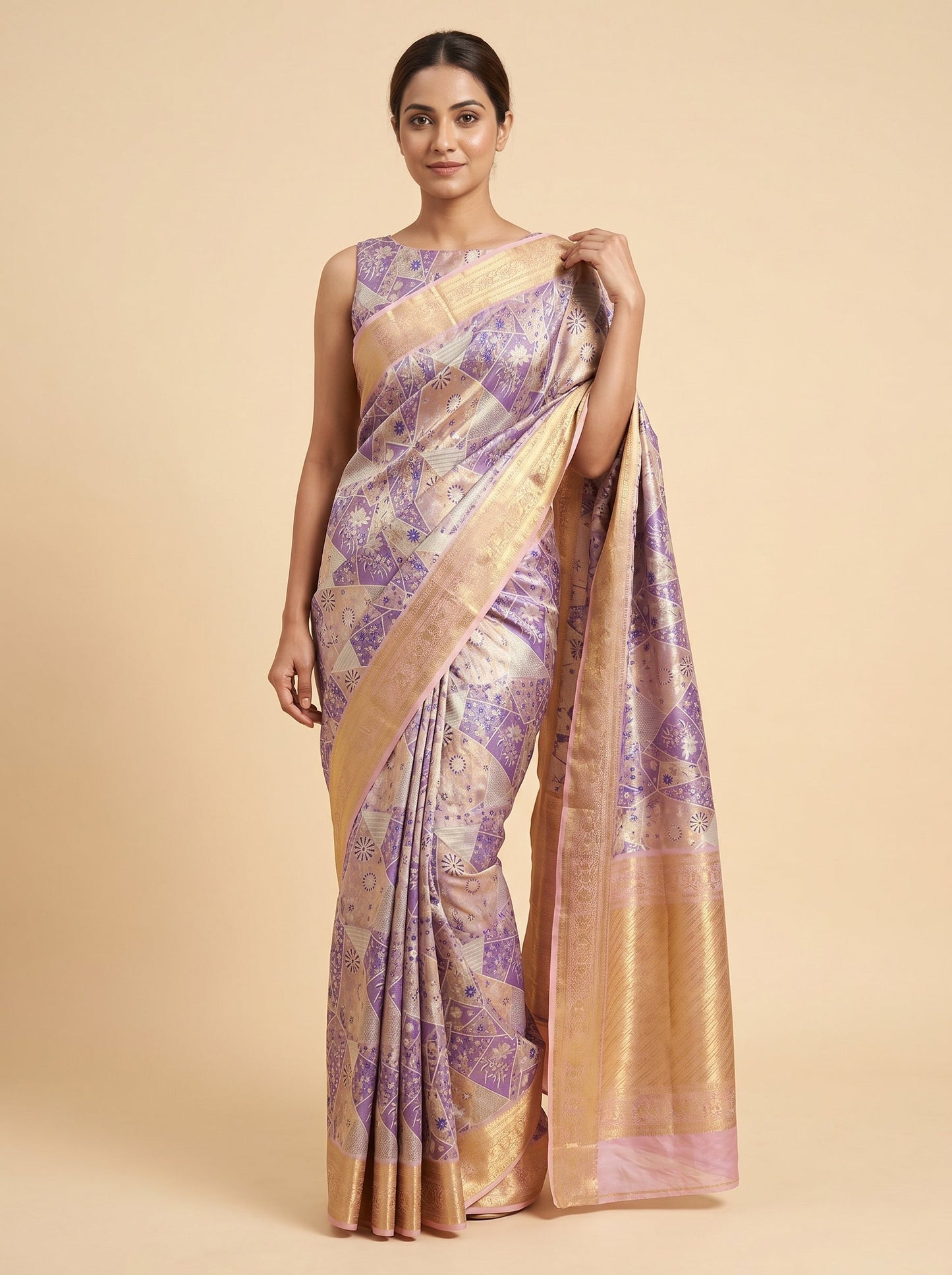Purple Velvet Glow Handloom Saree