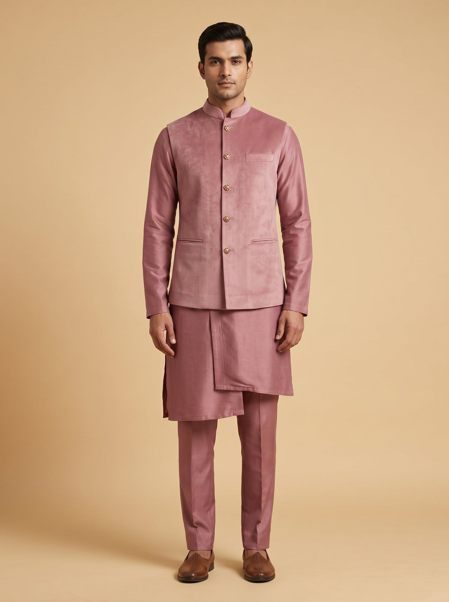 Radiant Pink Jacket Kurta Set