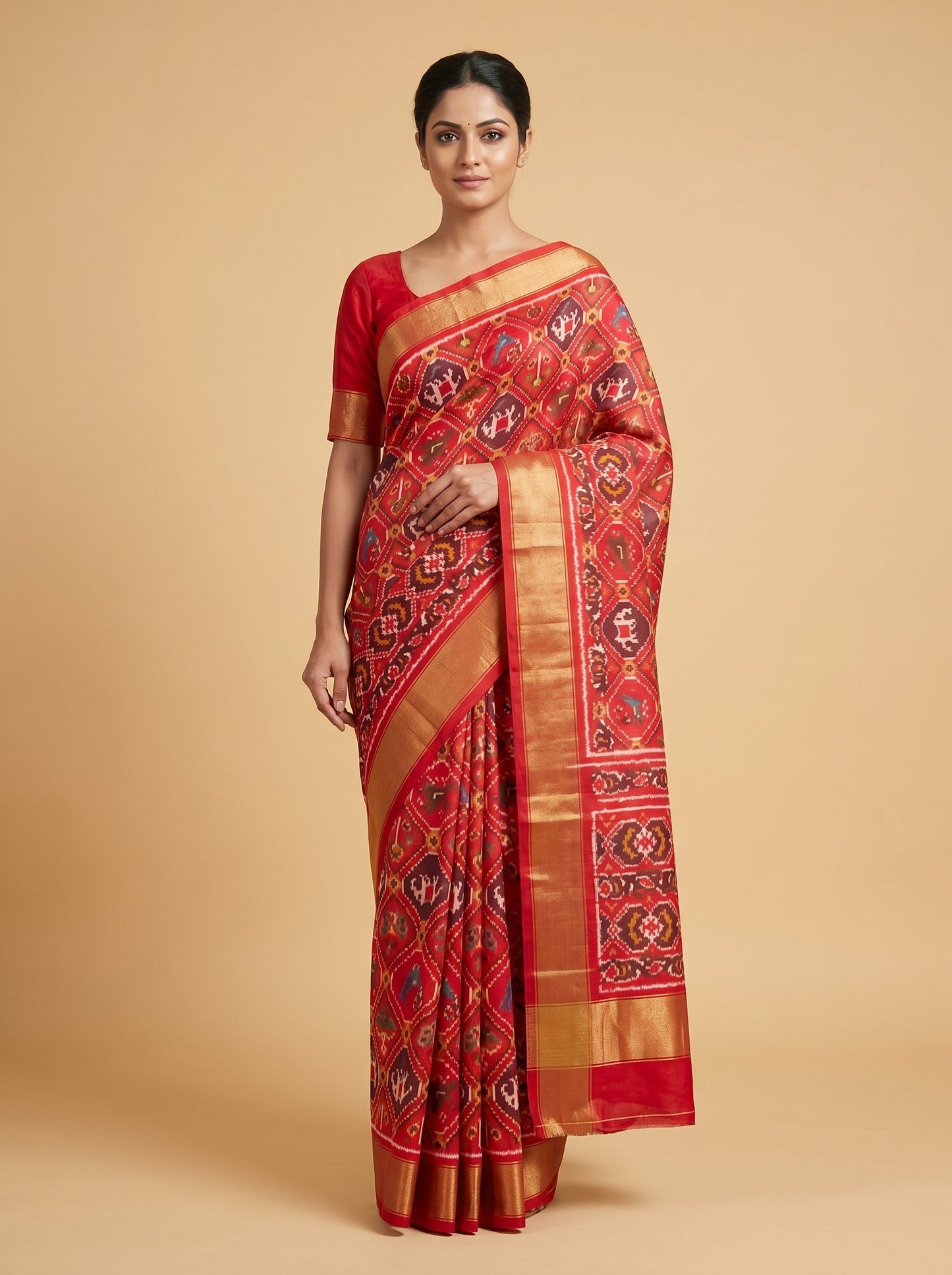 Red Bold Shade Handloom Saree