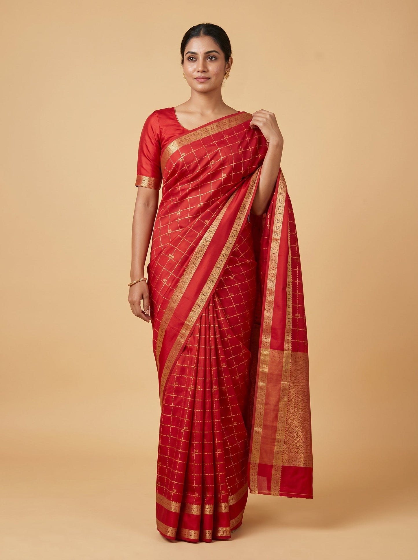 Red Bold Weave Handloom Saree
