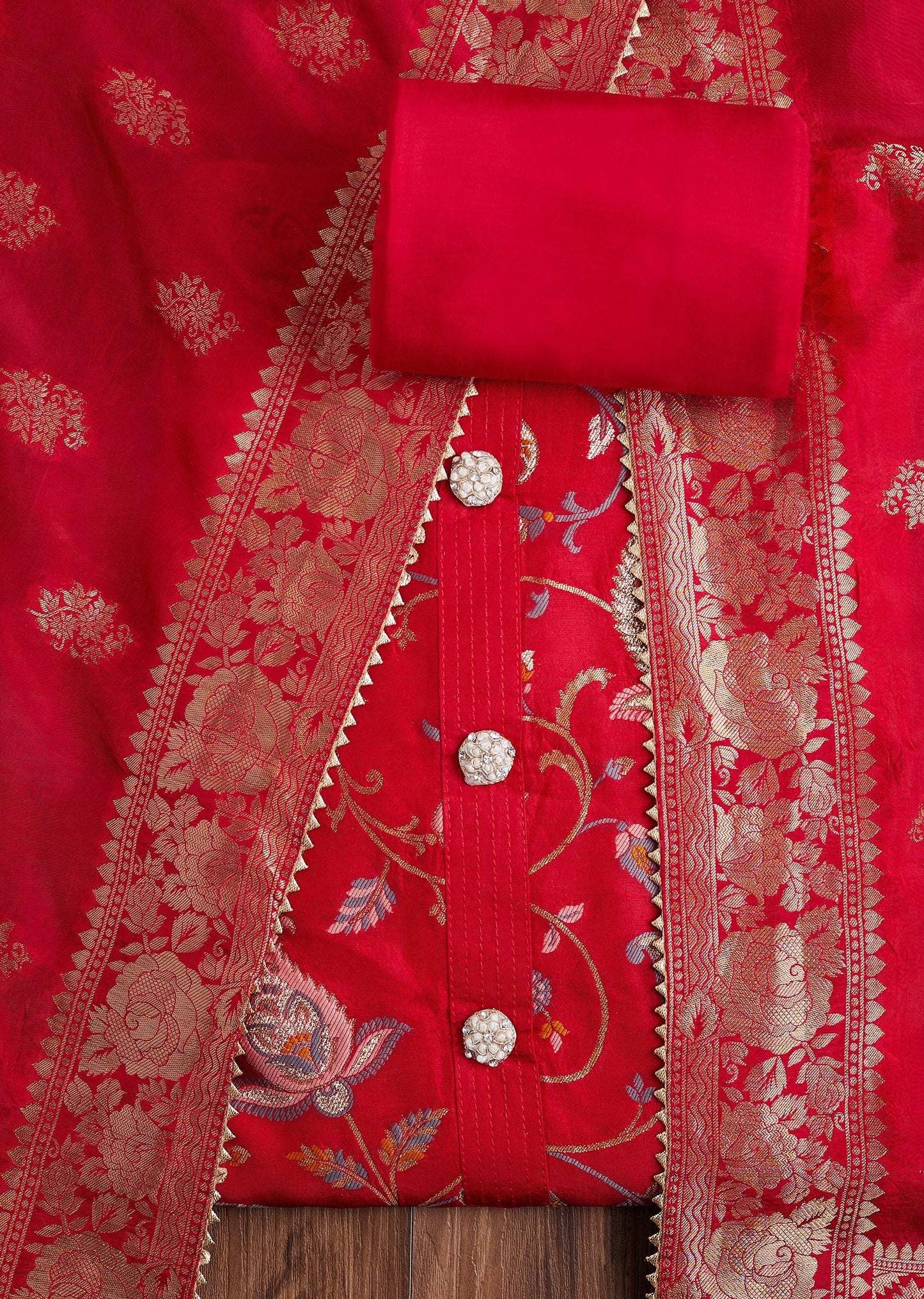Red Brocade Suit