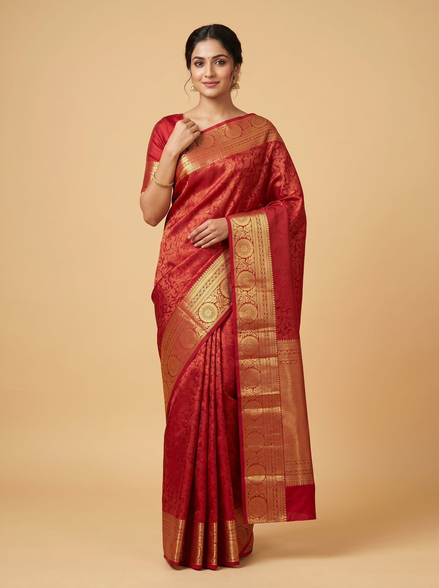 Red Classic Heritage Handloom Saree