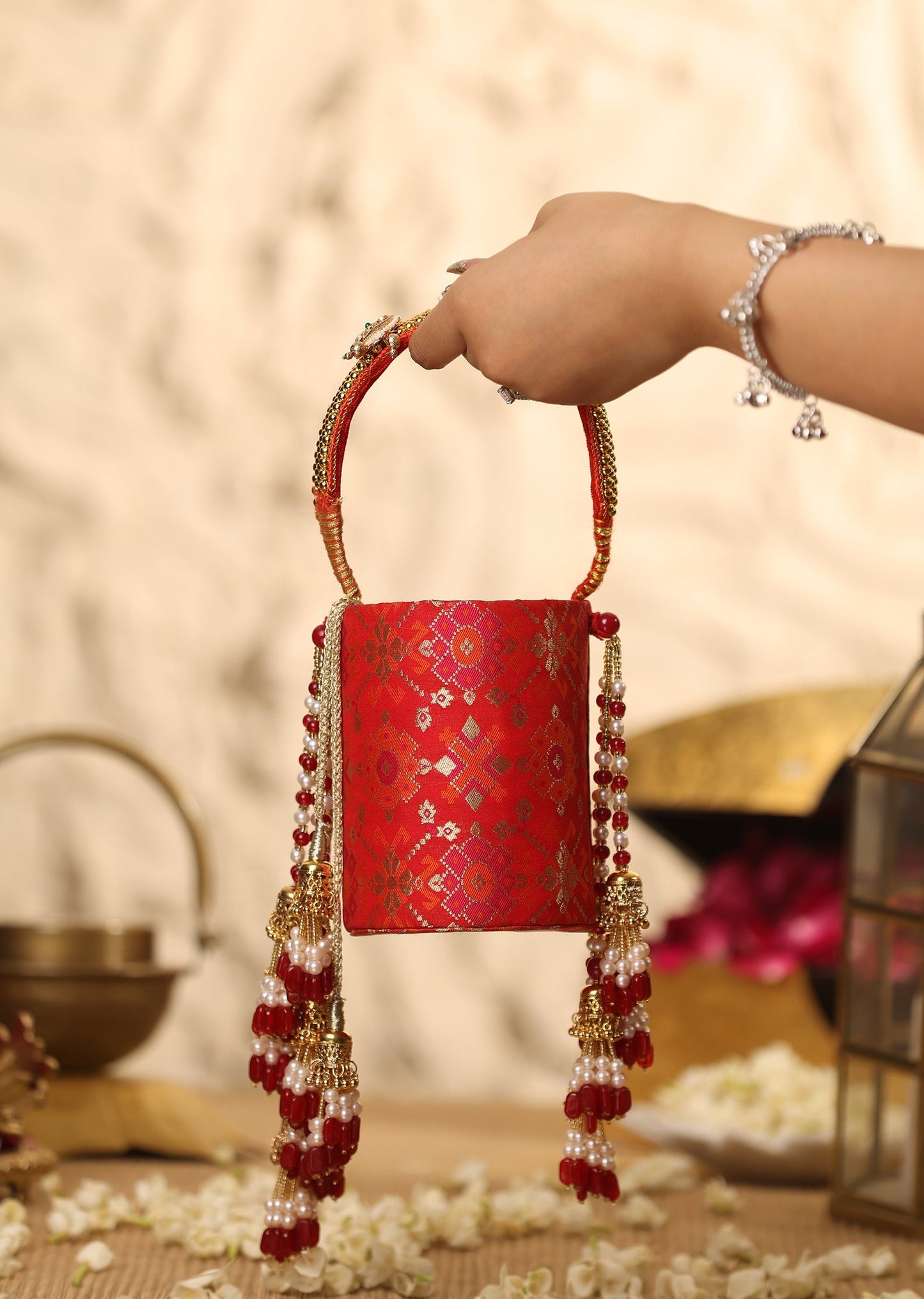 Red Cotton Potli Bag