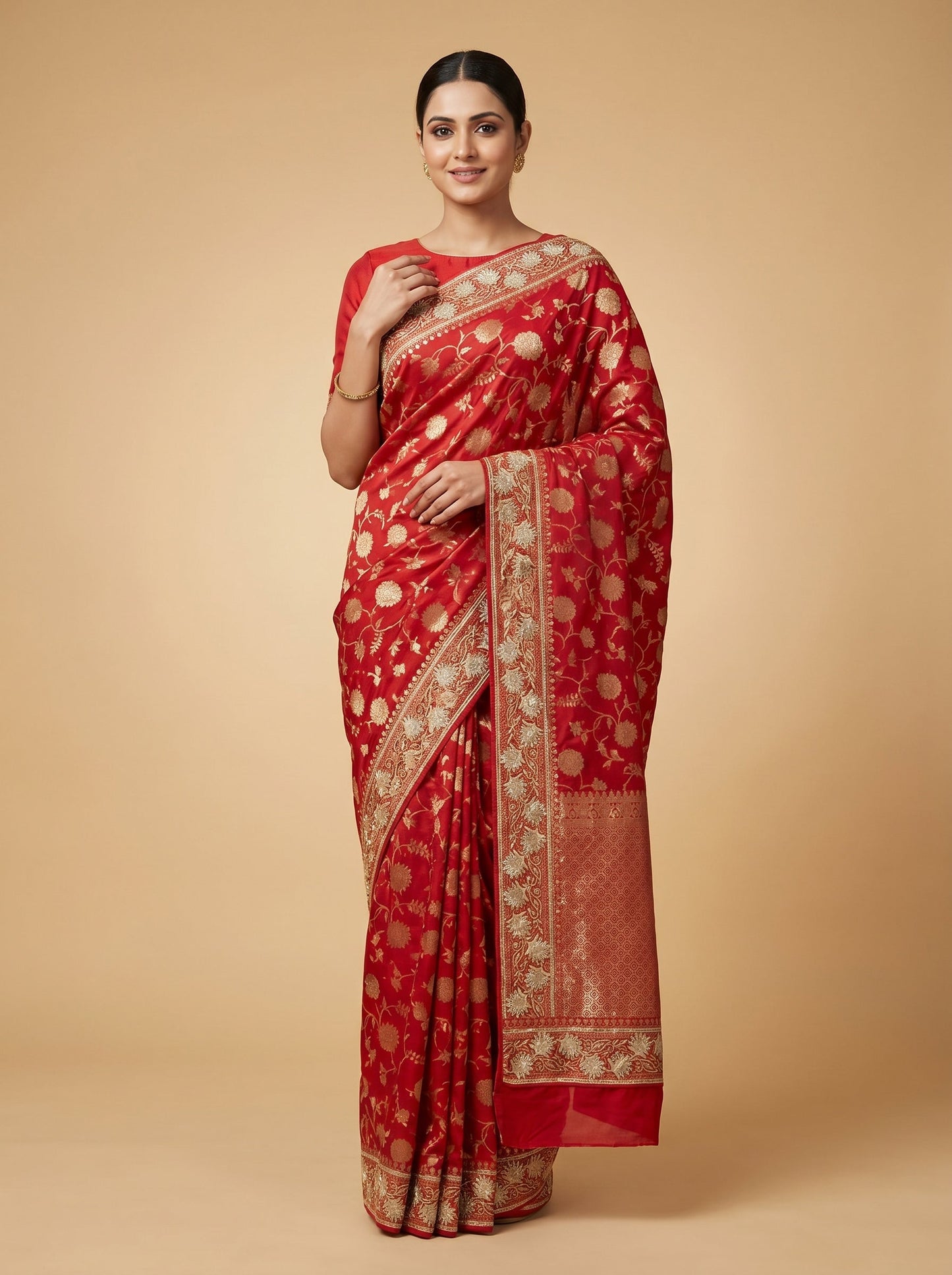 Red Dramatic Embroidery Saree